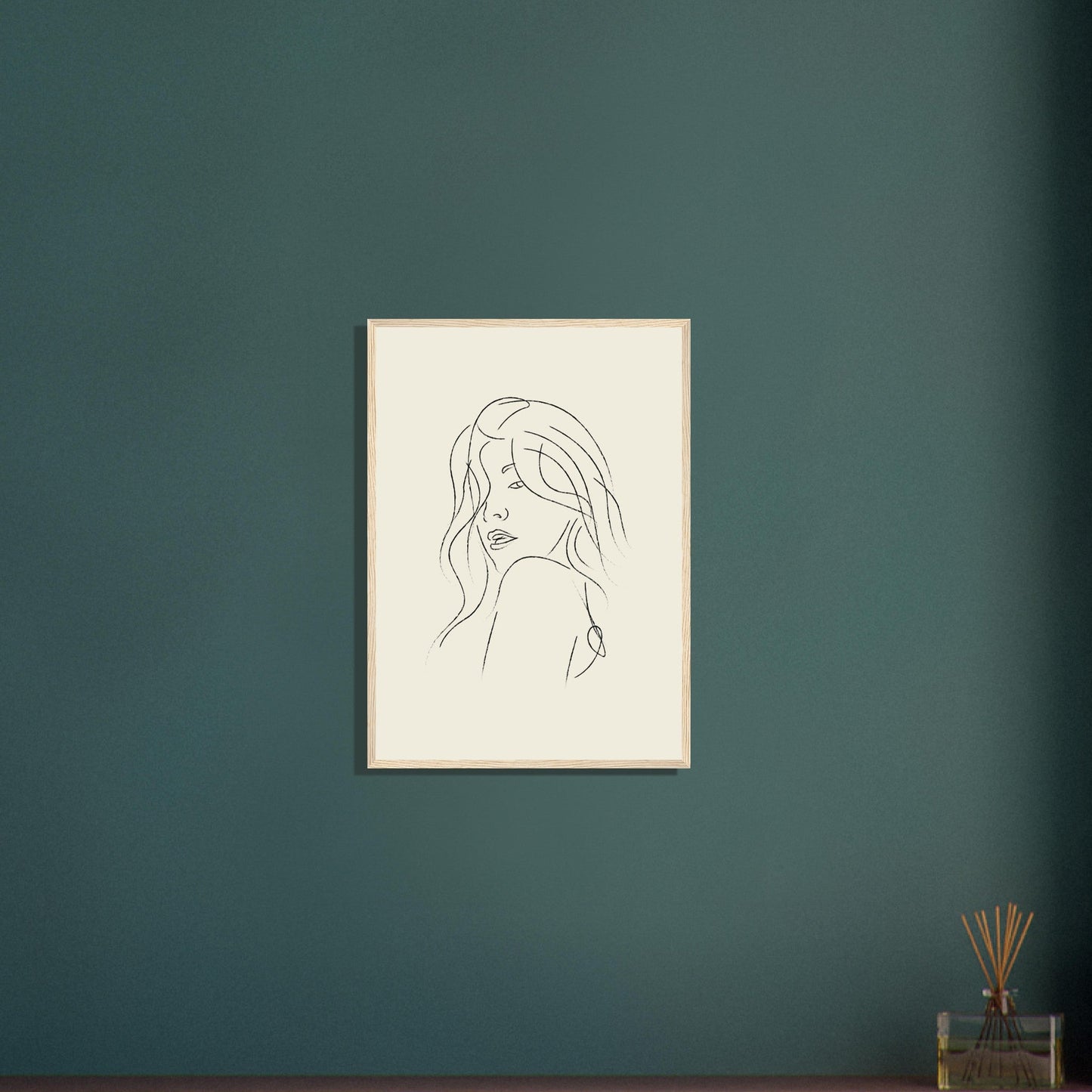 Line Art 'The Pose' - Premium Matte Paper Wooden Framed Poster