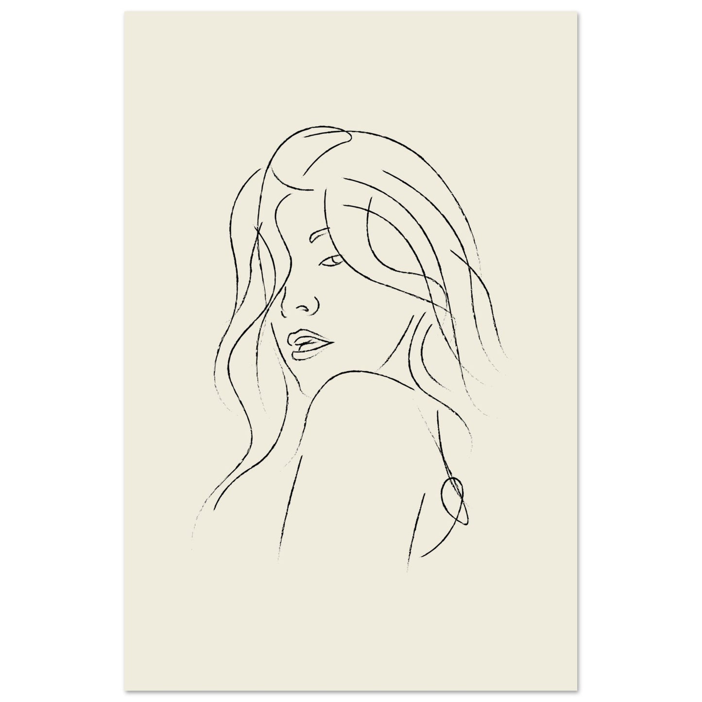 Line Art 'The Pose' - Premium Matte Paper Poster
