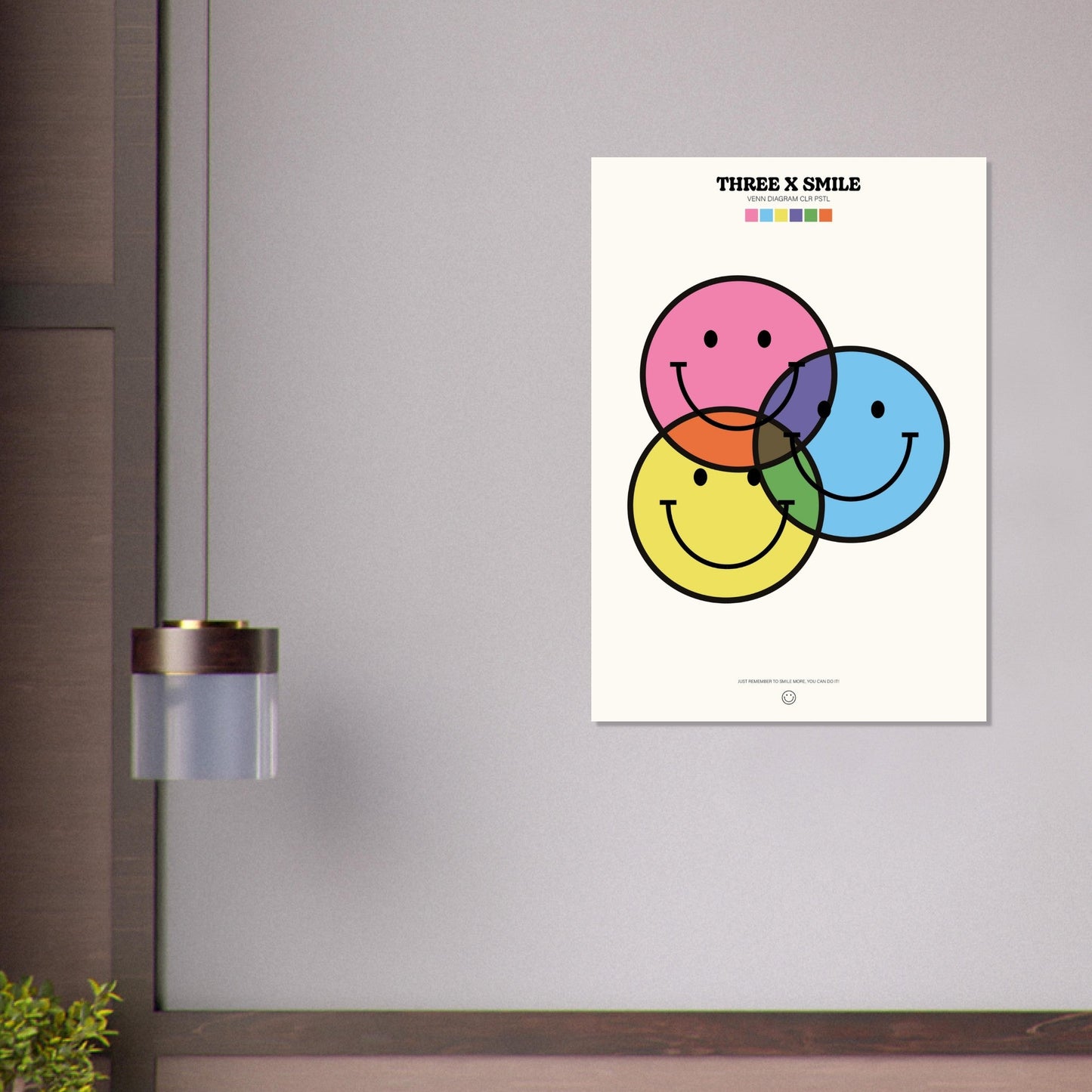 Smile 'Venn Diagram' ThreeX - Premium Matte Paper Poster
