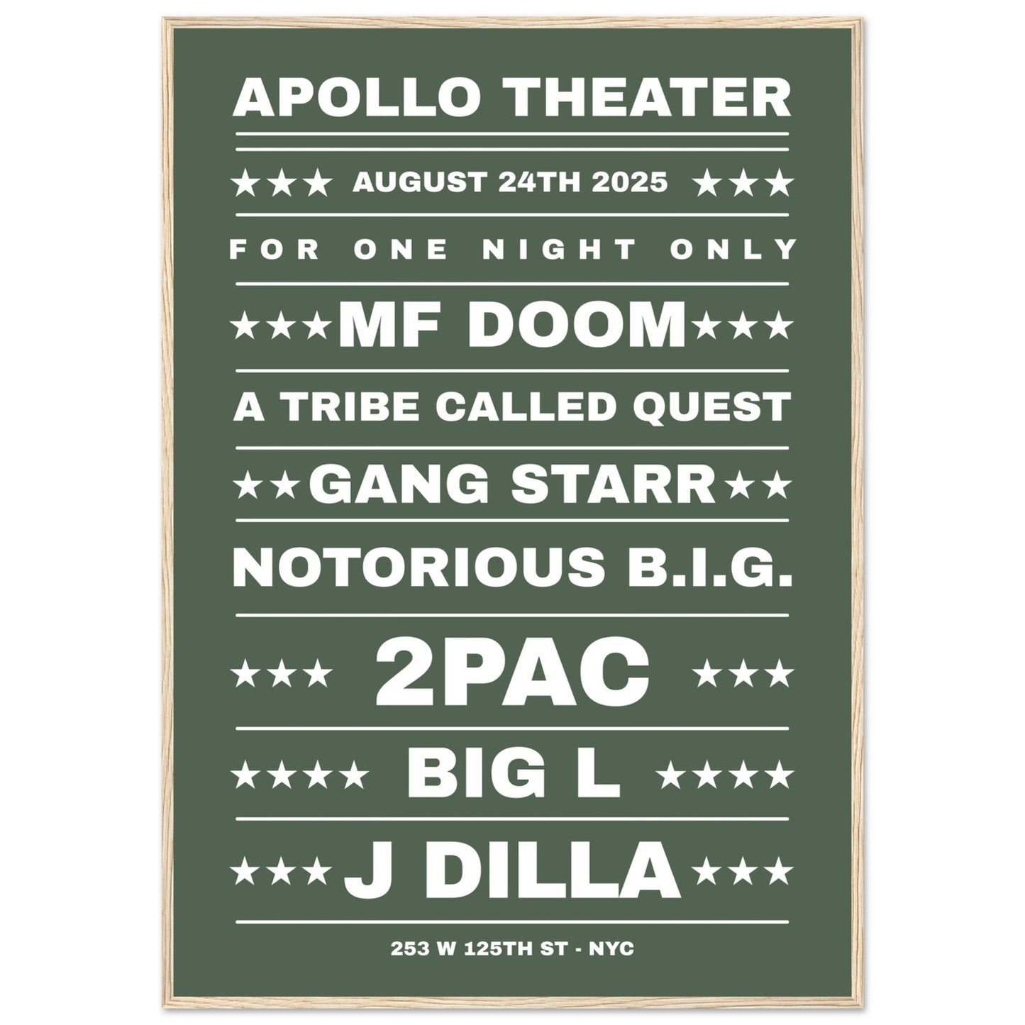 Sign 'Dream Hip Hop Gig' - Premium Matte Paper Wooden Framed Poster