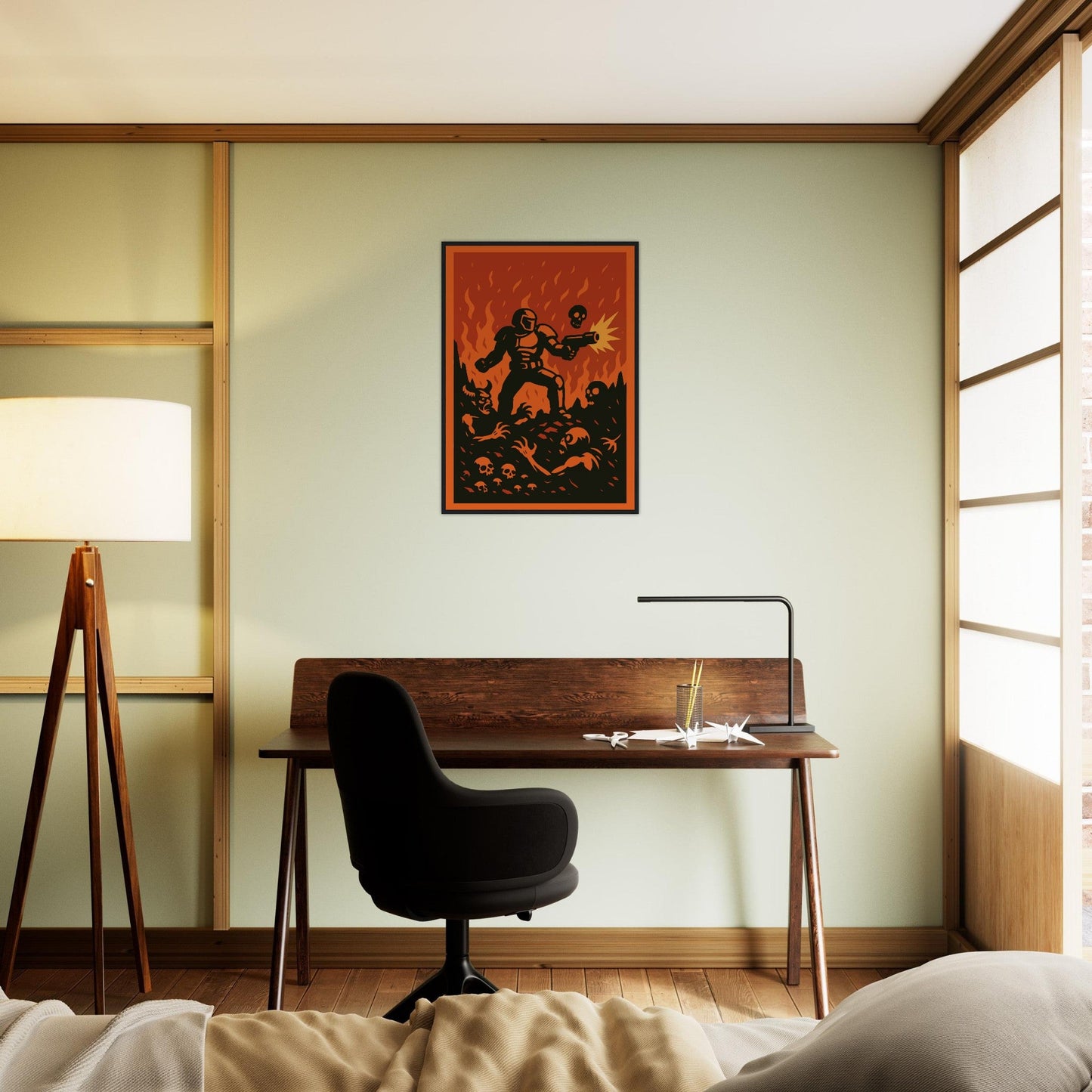 Gaming 'Slayer' - Premium Matte Paper Wooden Framed Poster