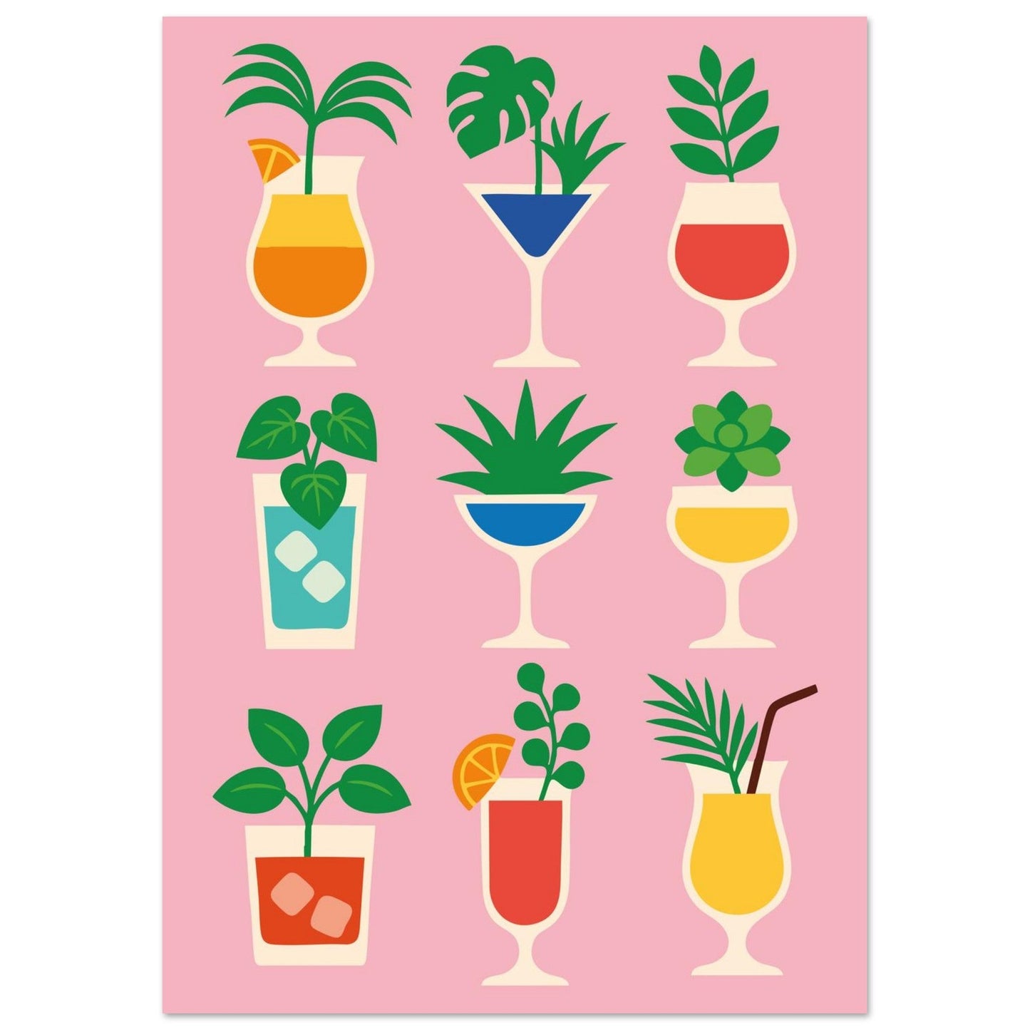 Cocktail Jungle - Premium Matte Paper Poster