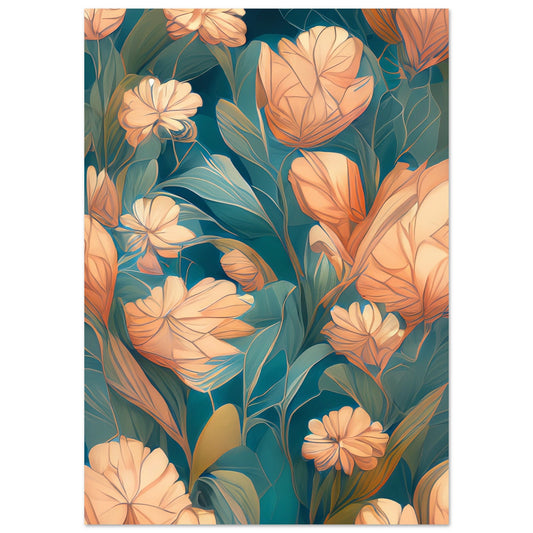Flowers 'Abstract Garden' - Premium Matte Paper Poster