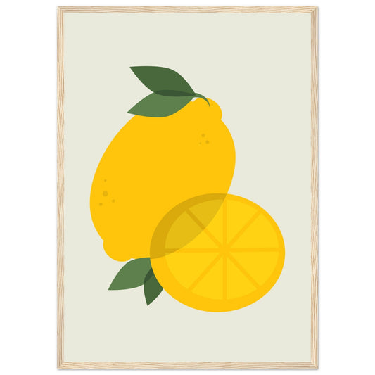 Fruity 'Lemons' - Premium Matte Paper Wooden Framed Poster