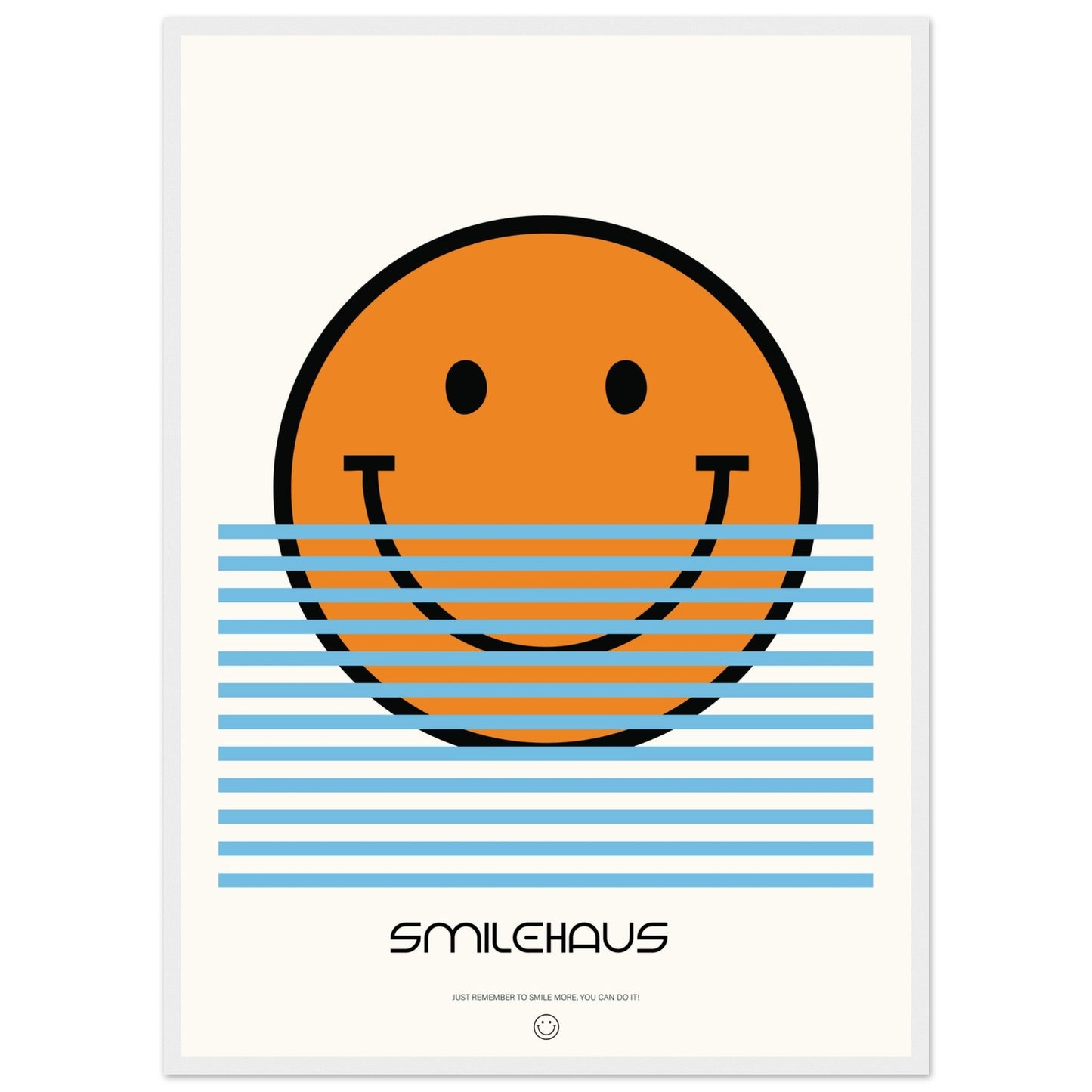 Orange & Blue 'Smilehaus' - Premium Matte Paper Wooden Framed Poster