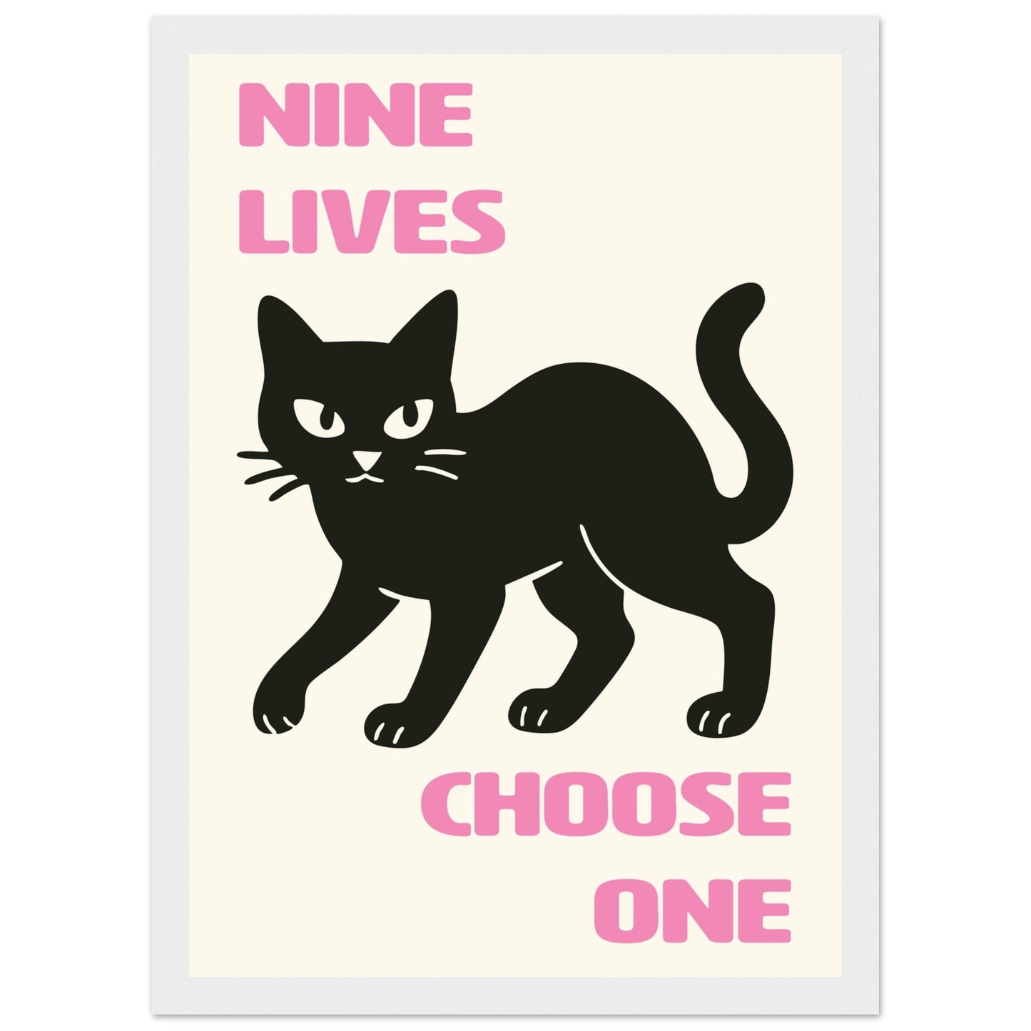 Animals 'Nine Lives'  - Premium Matte Paper Wooden Framed Poster