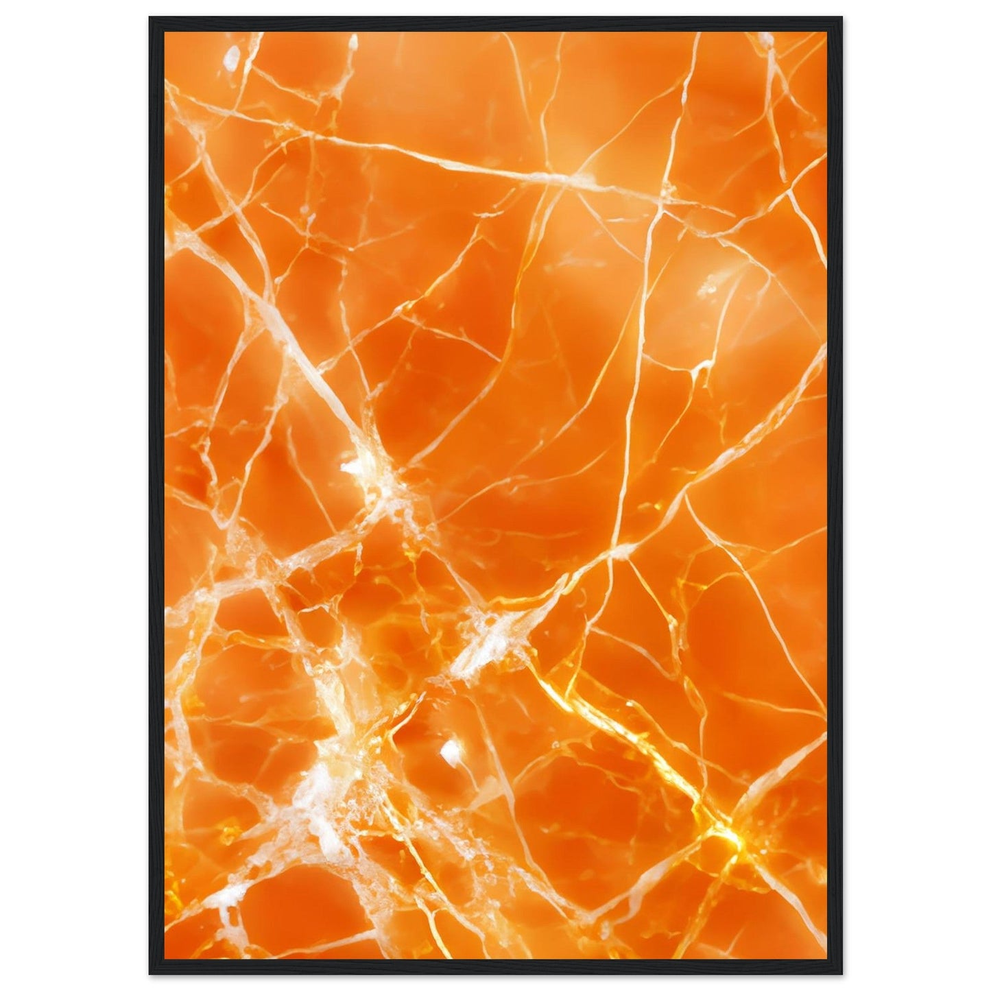 Marble 'Orange' II - Premium Matte Paper Wooden Framed Poster
