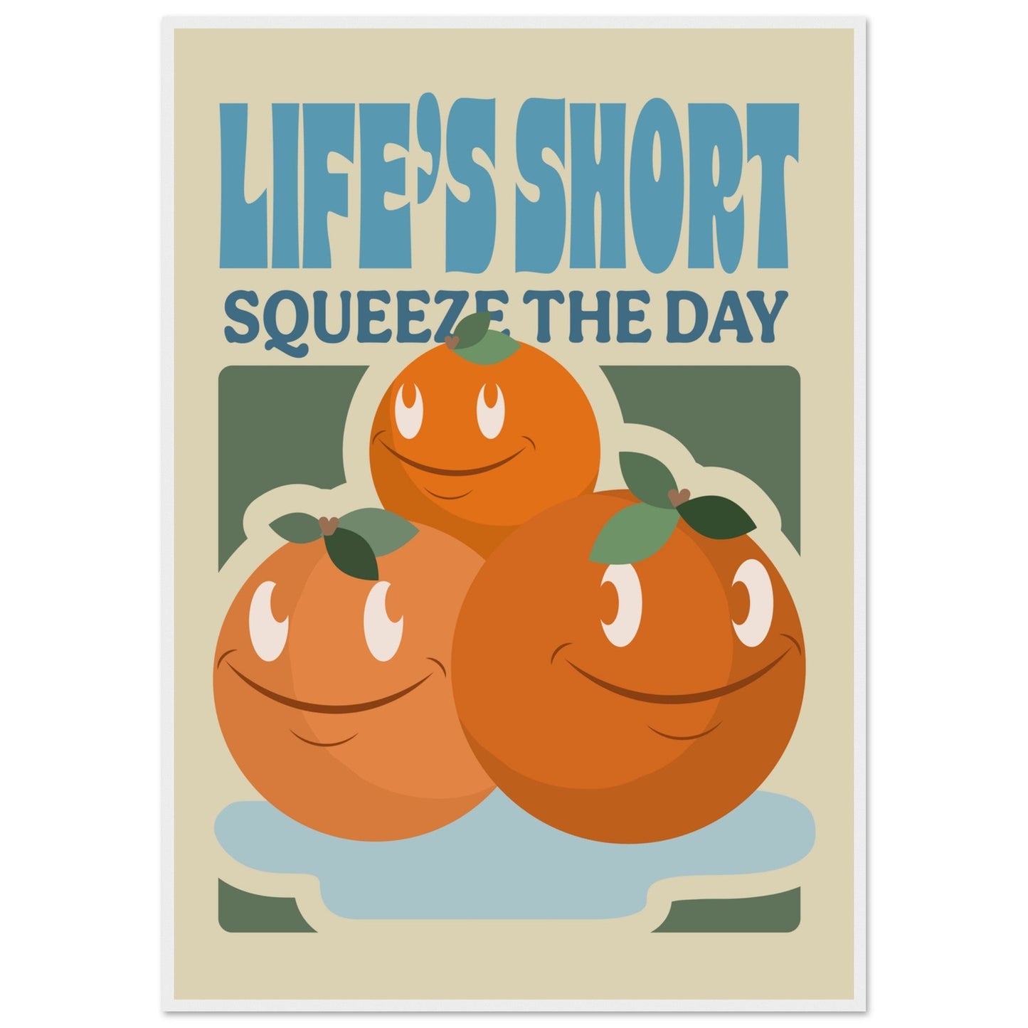 Fruity 'Squeeze The Day' - Premium Matte Paper Wooden Framed Poster