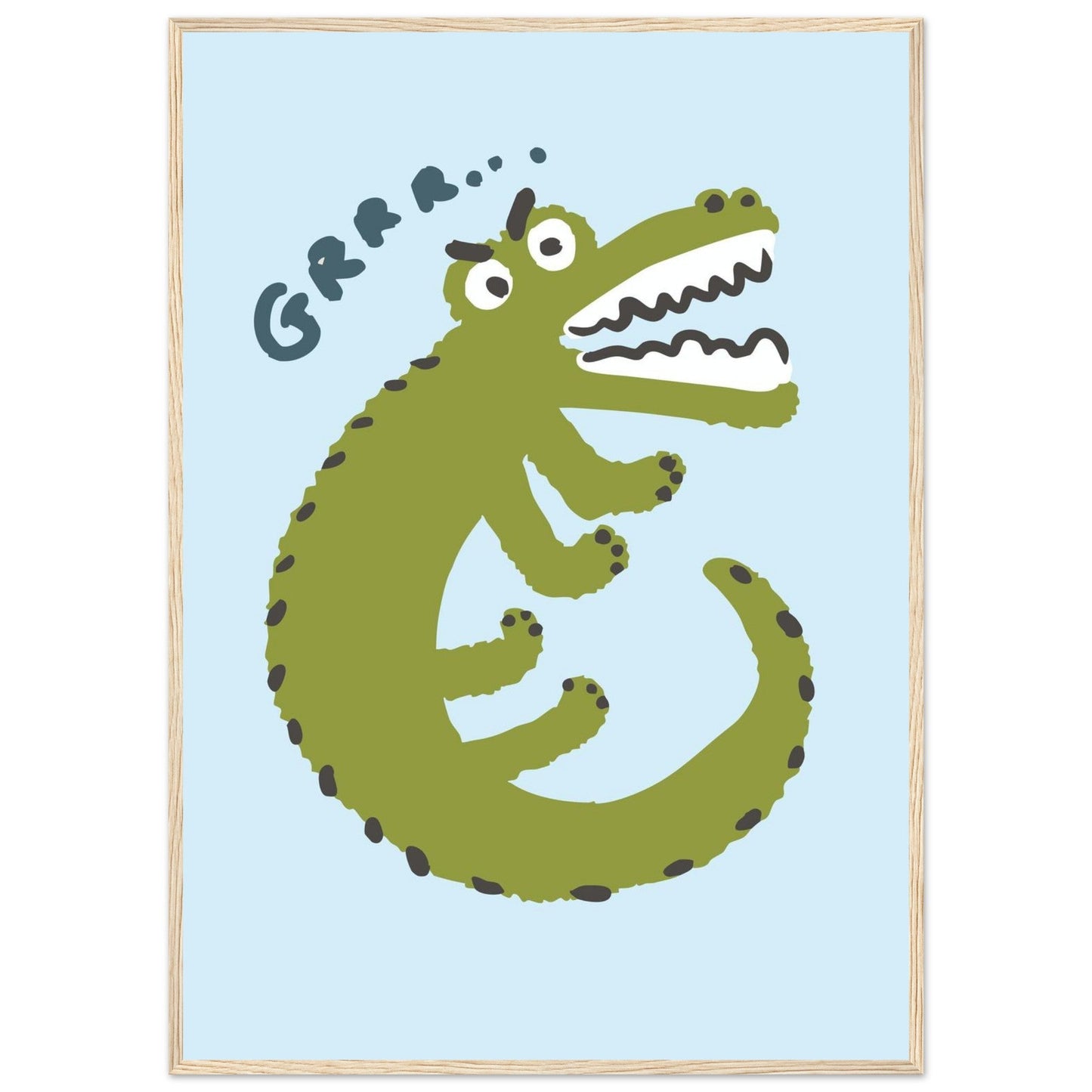 Animals 'Grrr...(Bad Day Croc)' - Premium Matte Paper Wooden Framed Poster