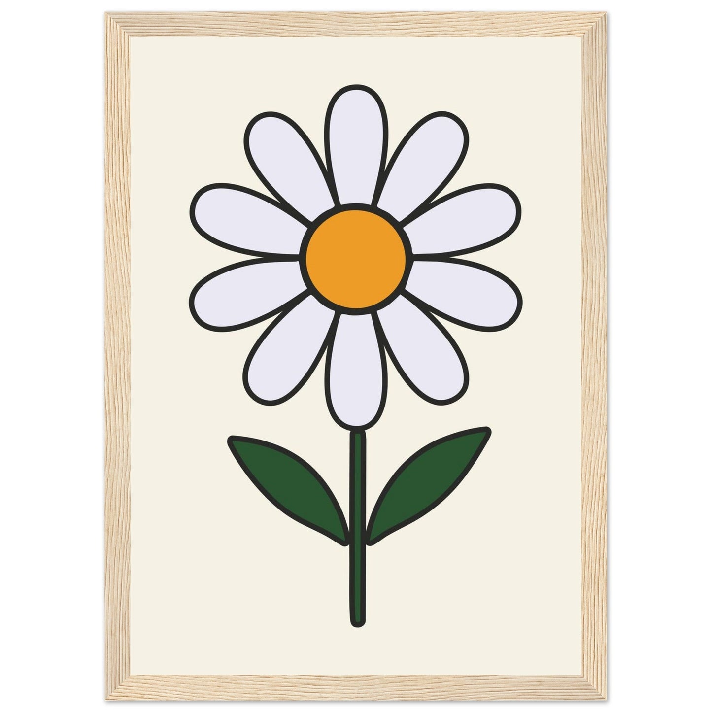 Daisy Flower  - Premium Matte Paper Wooden Framed Poster