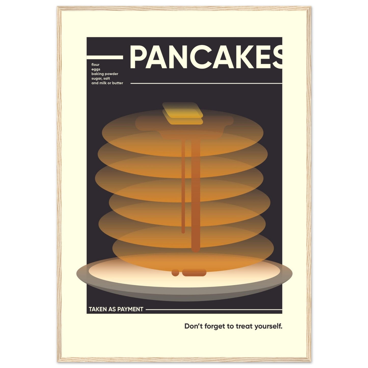 Pancakes - Premium Matte Paper Wooden Framed Poster
