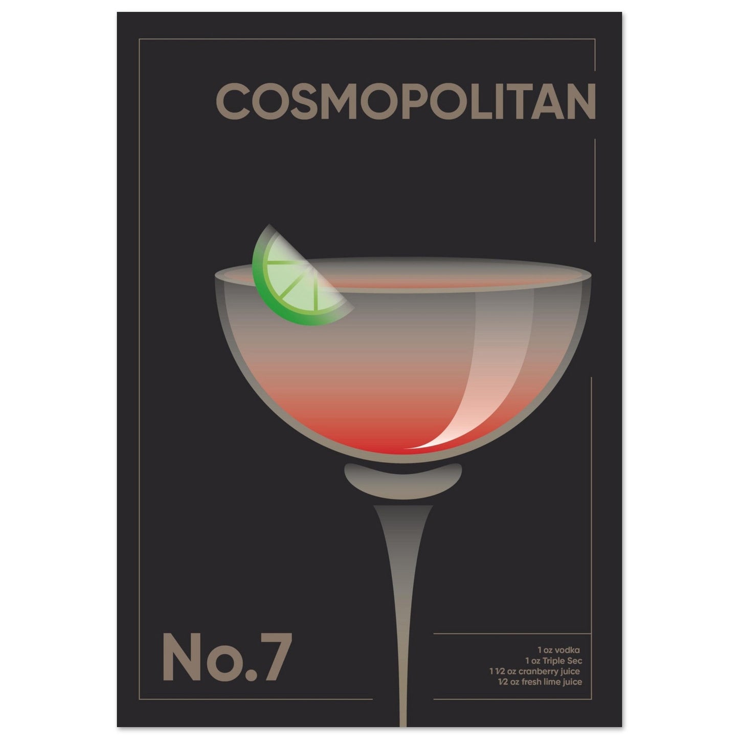 Cocktail 'Cosmopolitan' - Premium Matte Paper Poster