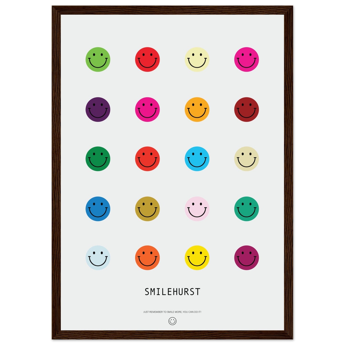 Colours 'Smilehirst' - Premium Matte Paper Wooden Framed Poster