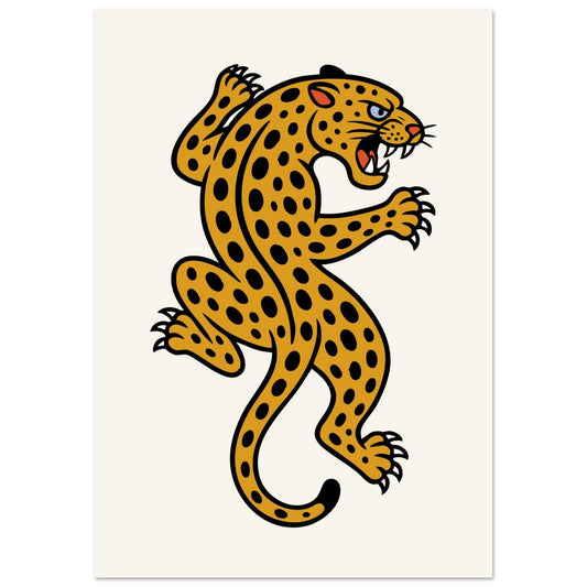 Leopard Traditional  - Premium Matte Paper Poster