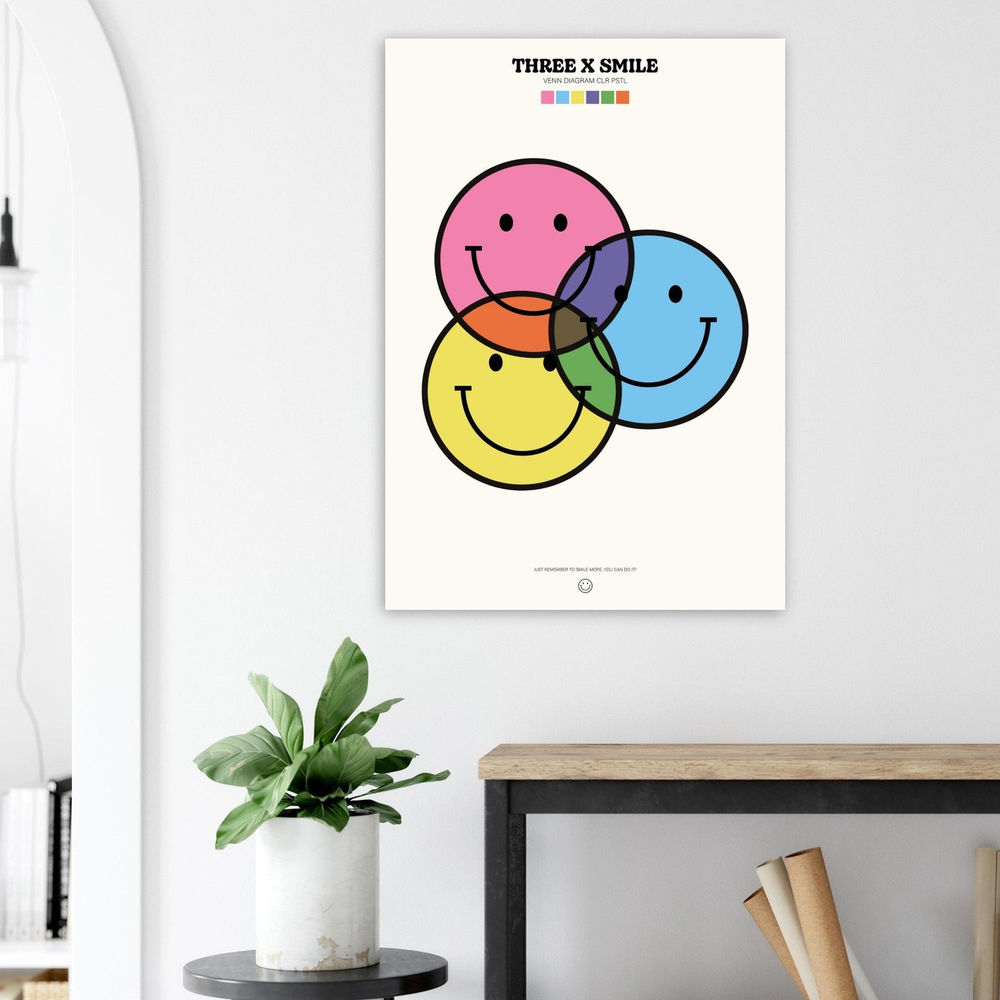 Smile 'Venn Diagram' ThreeX - Premium Matte Paper Poster