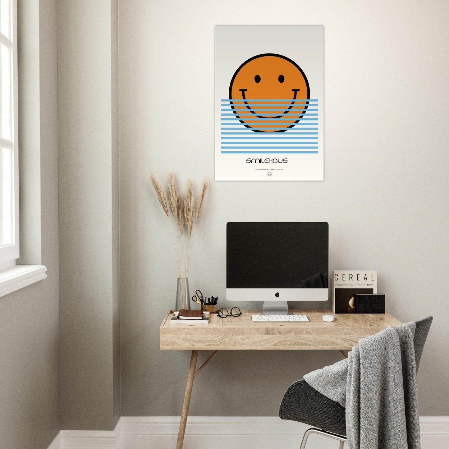Orange & Blue 'Smilehaus' - Premium Matte Paper Poster