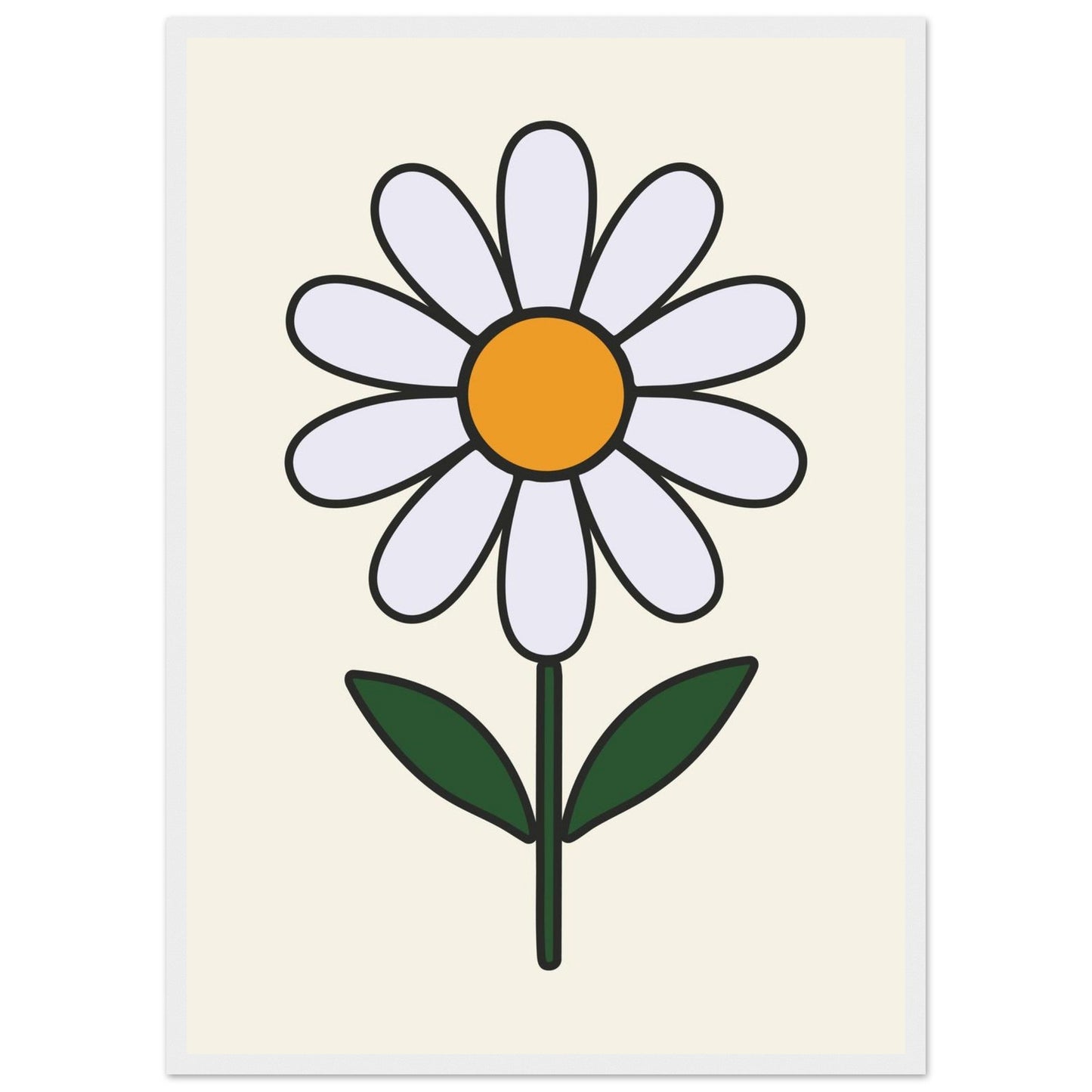 Daisy Flower  - Premium Matte Paper Wooden Framed Poster