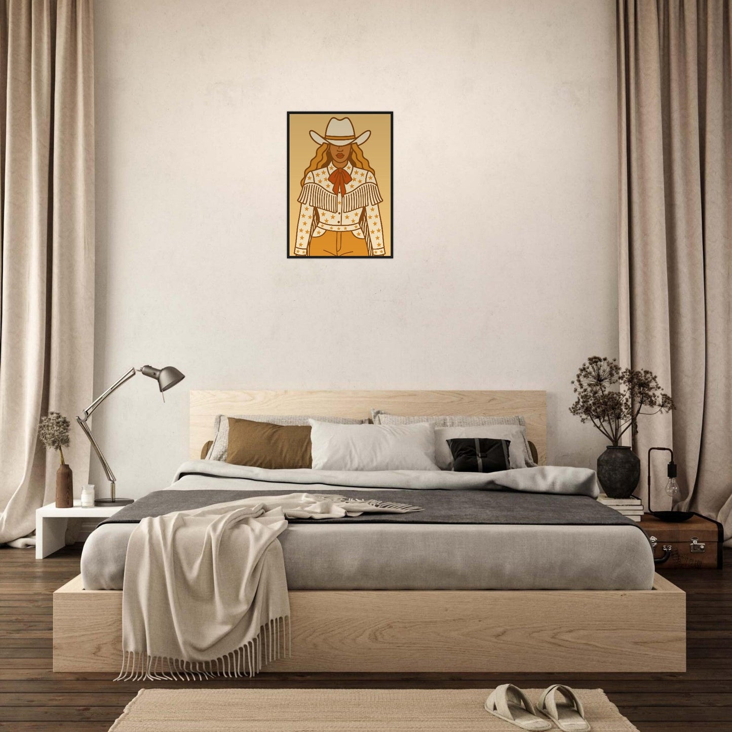 Cowboy 'B' - Premium Matte Paper Wooden Framed Poster