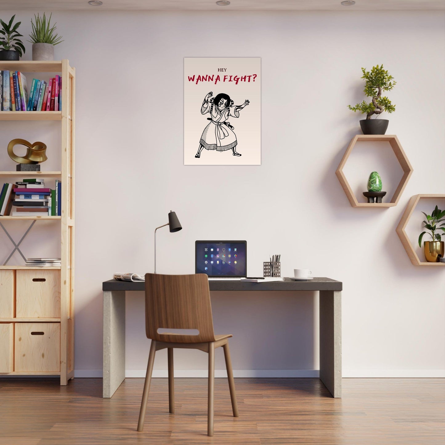 Graphic 'Wanna Fight?' - Premium Matte Paper Poster