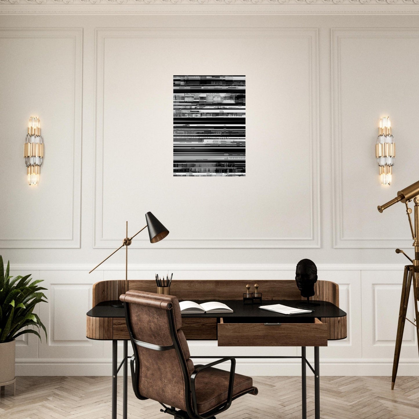 Glitch 'Black & White' - Premium Matte Paper Poster