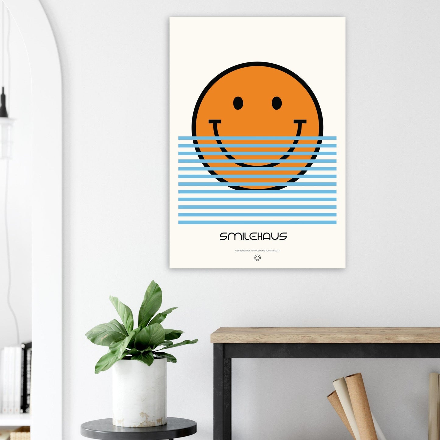 Orange & Blue 'Smilehaus' - Premium Matte Paper Poster