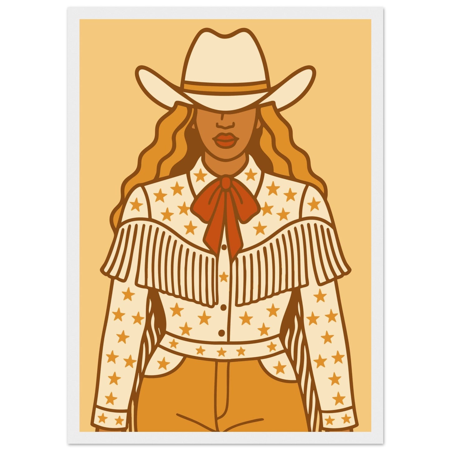 Cowboy 'B' - Premium Matte Paper Wooden Framed Poster