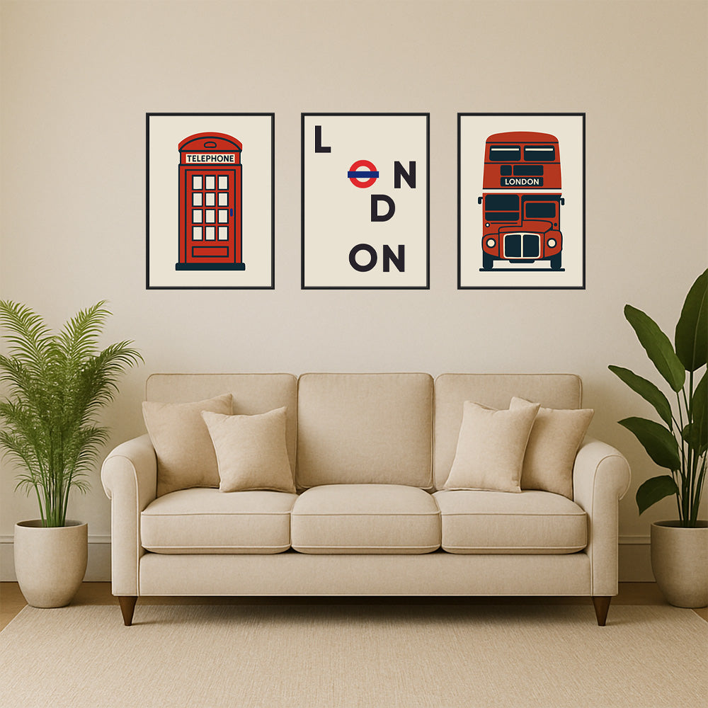 Cities/ Places 'London Triptych' - Premium Matte Paper Poster Trio