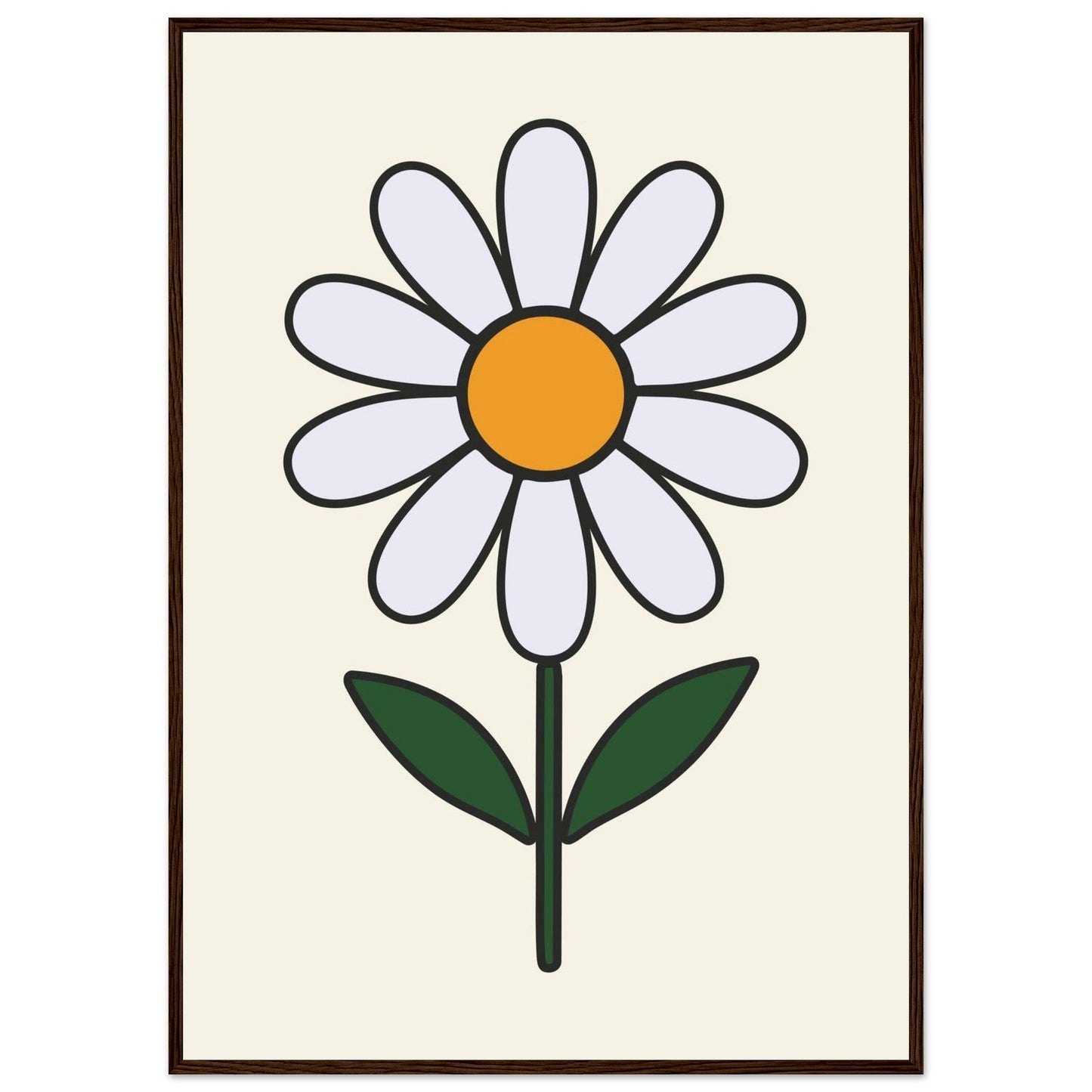 Daisy Flower  - Premium Matte Paper Wooden Framed Poster