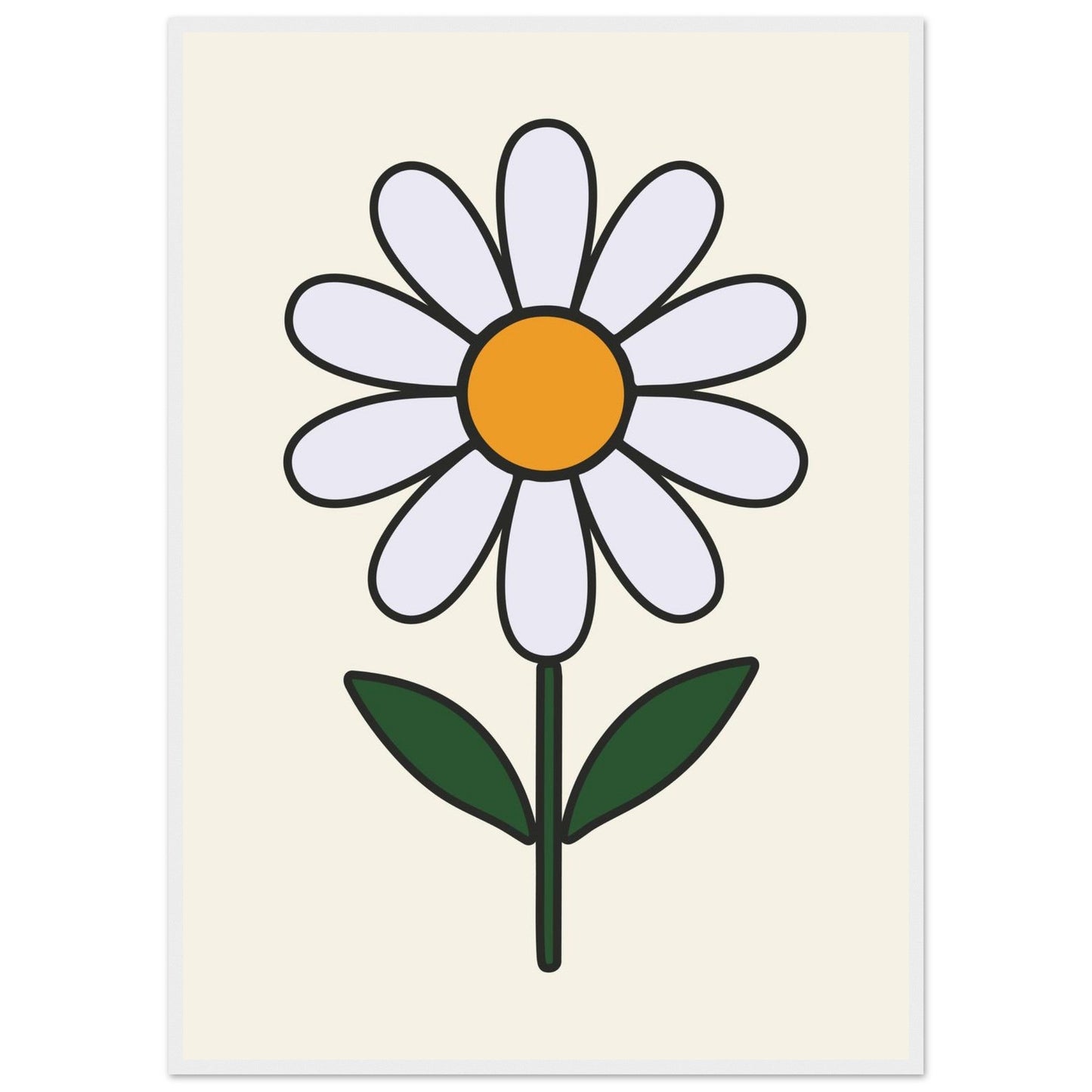 Daisy Flower  - Premium Matte Paper Wooden Framed Poster
