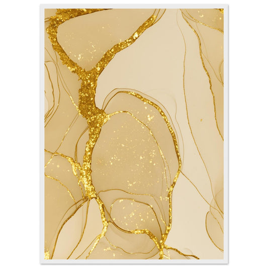 Marble 'Gold'  - Premium Matte Paper Wooden Framed Poster