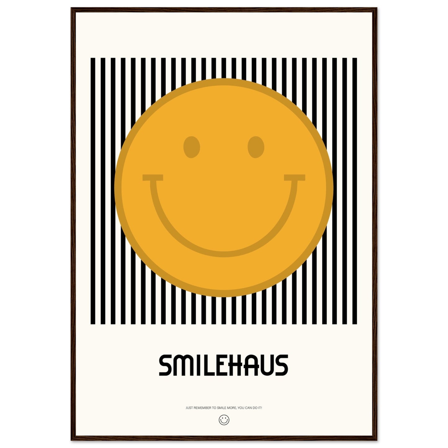 Yellow & Black 'Smilehaus' - Premium Matte Paper Wooden Framed Poster