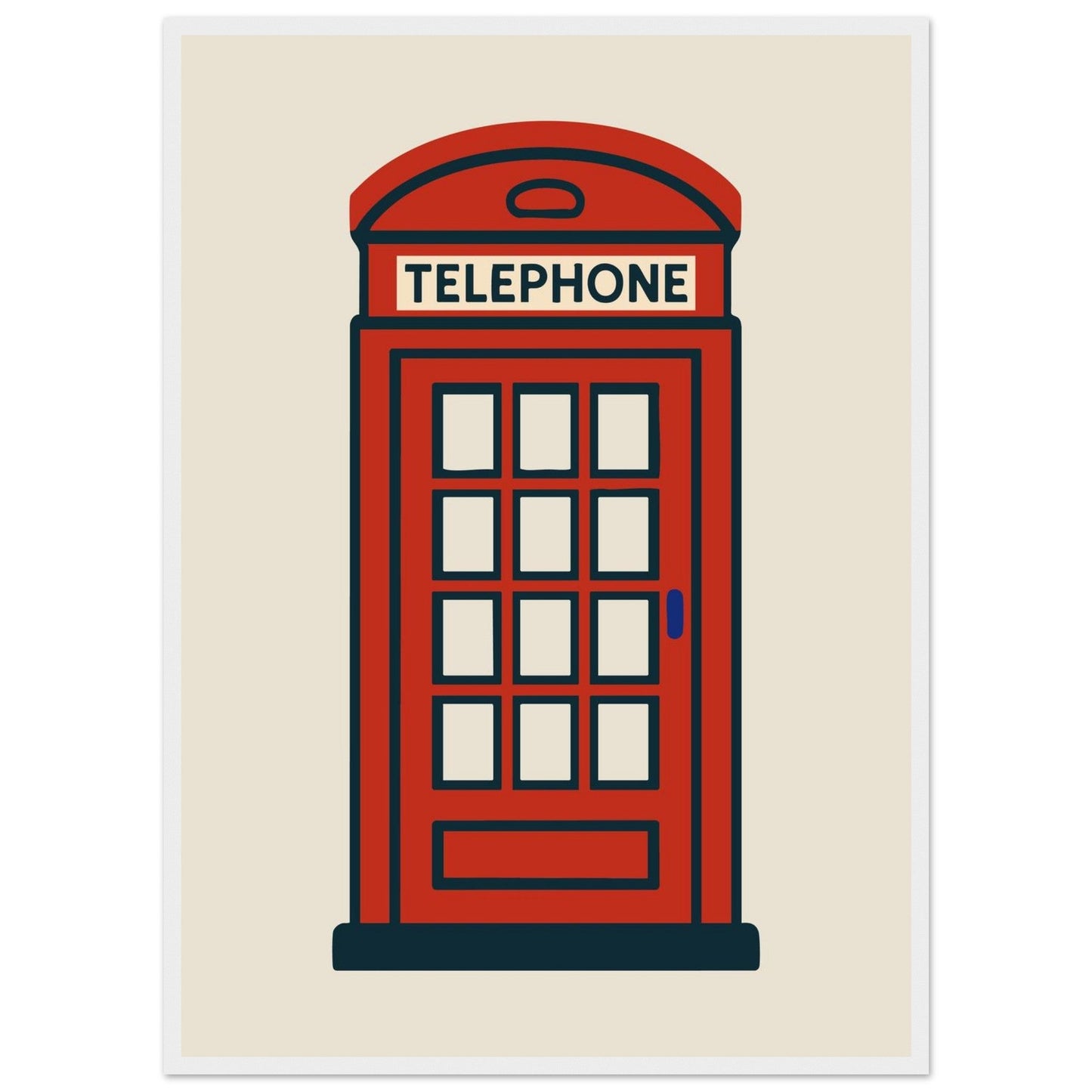 Cities/ Places 'Phone Box' - Premium Matte Paper Wooden Framed Poster