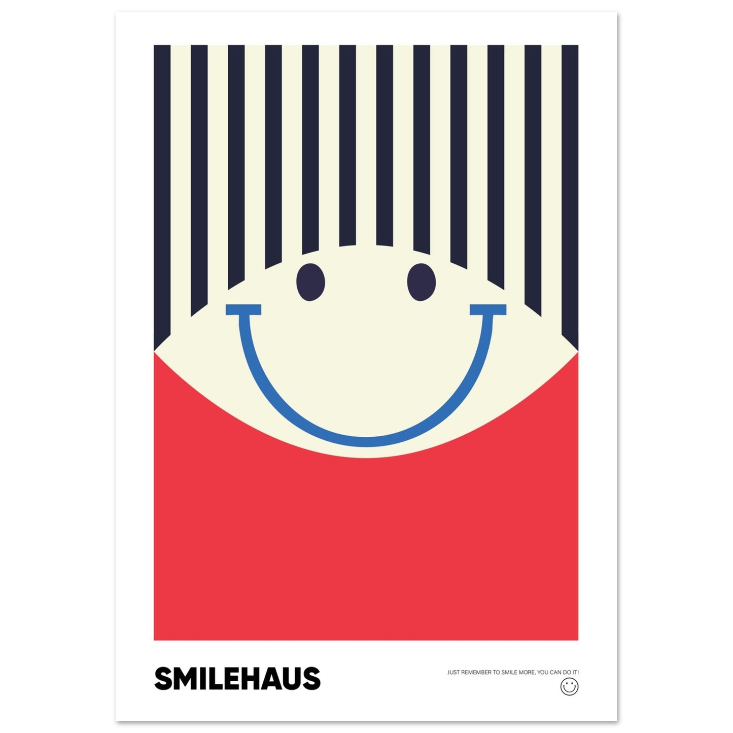 Red & Blue 'Smilehaus' - Premium Matte Paper Poster
