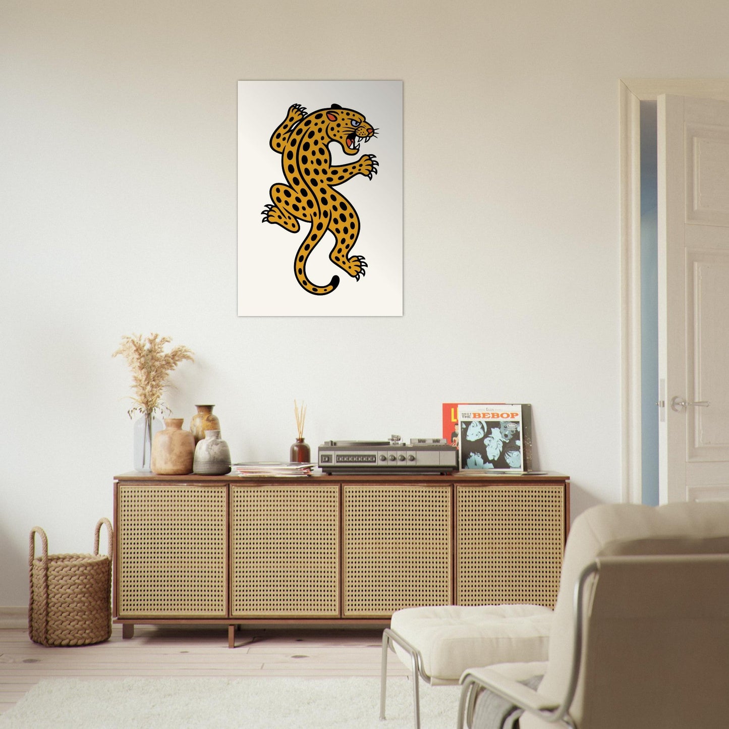 Leopard Traditional  - Premium Matte Paper Poster