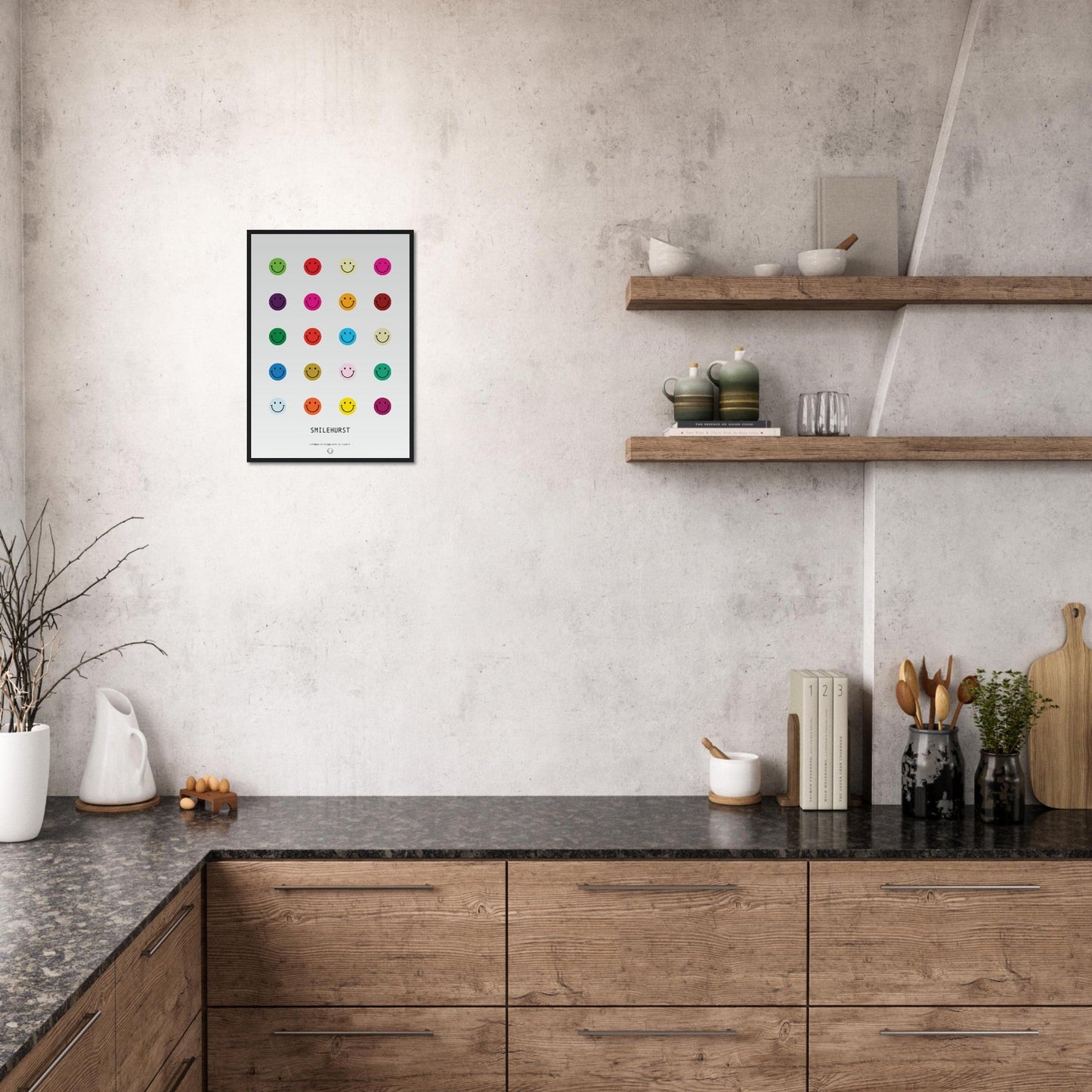 Colours 'Smilehirst' - Premium Matte Paper Wooden Framed Poster