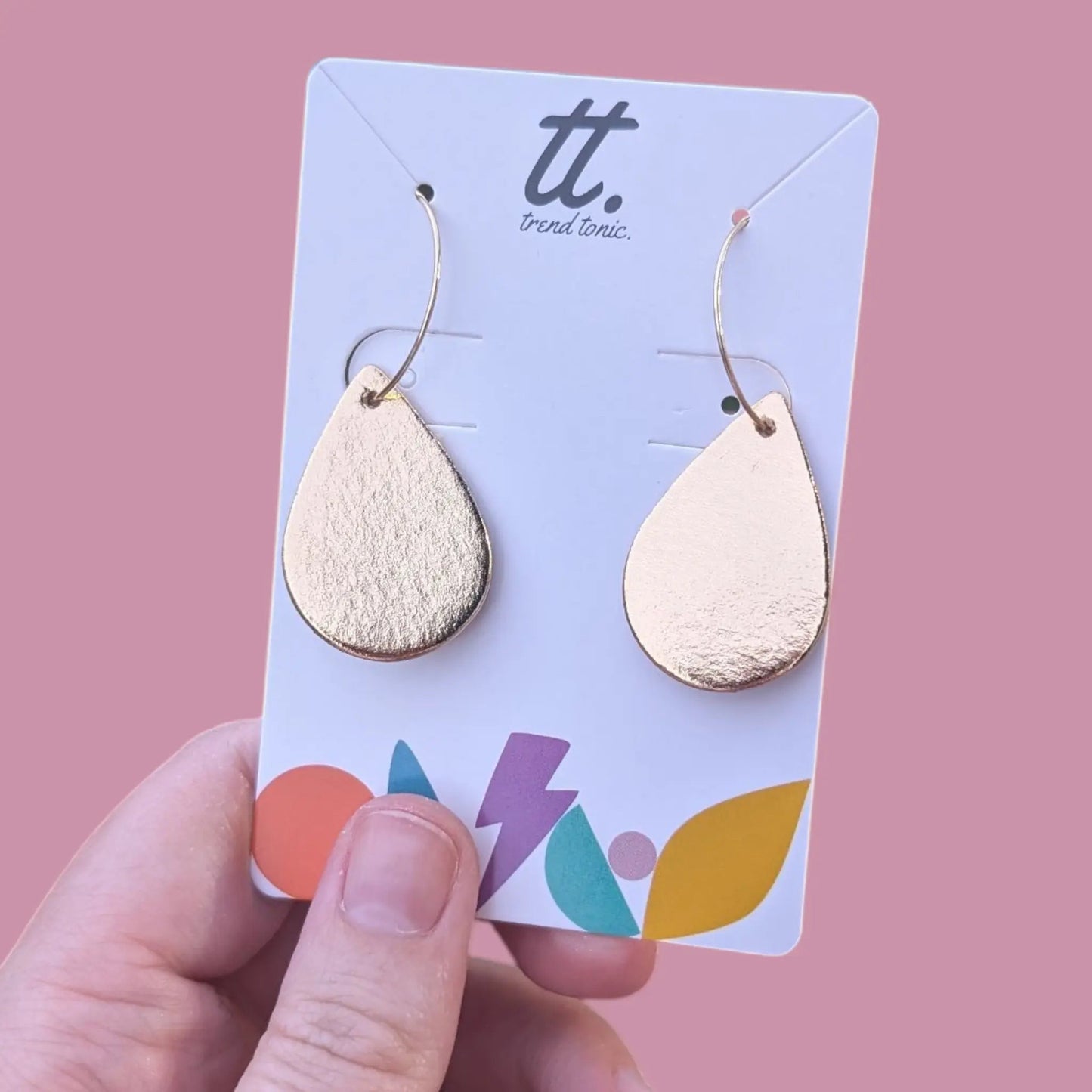 Double sided mini gold Teardrop earrings