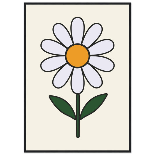 Daisy Flower  - Premium Matte Paper Wooden Framed Poster