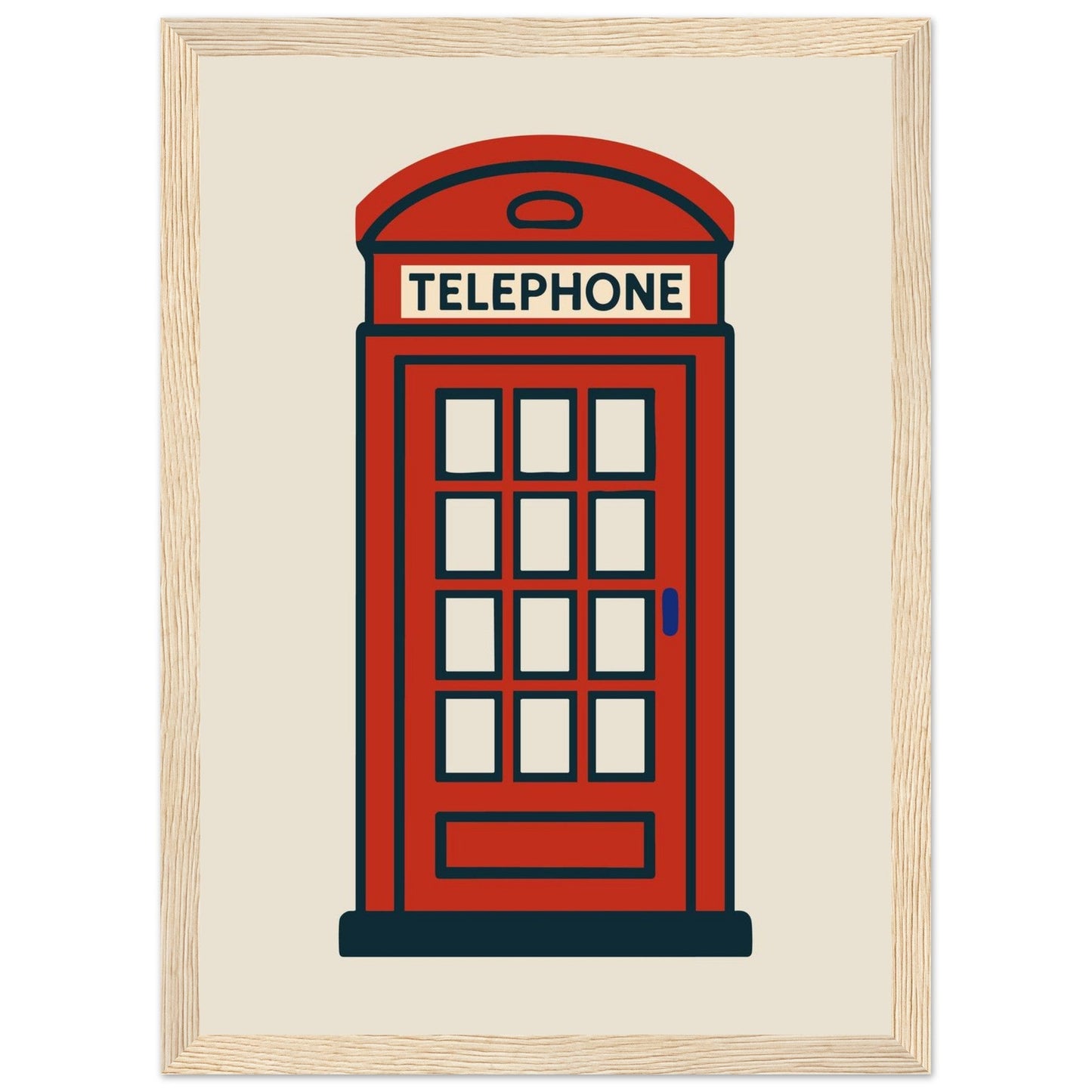 Cities/ Places 'Phone Box' - Premium Matte Paper Wooden Framed Poster