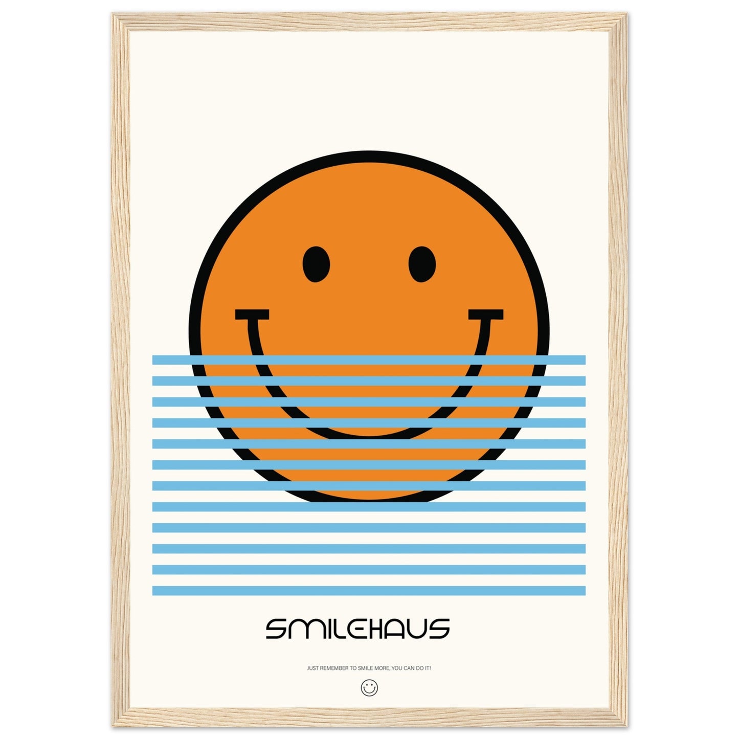 Orange & Blue 'Smilehaus' - Premium Matte Paper Wooden Framed Poster