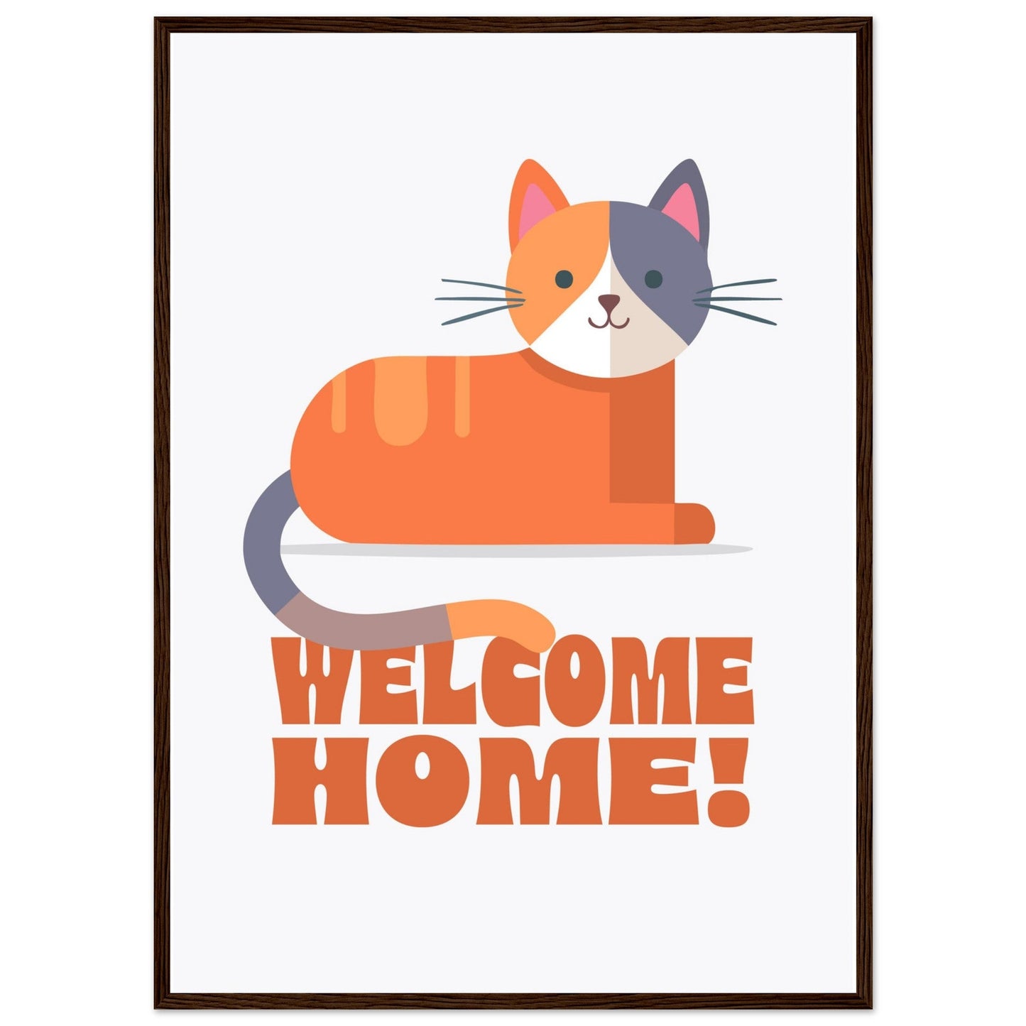 'Welcome Home!' (Cat) - Premium Matte Paper Wooden Framed Poster