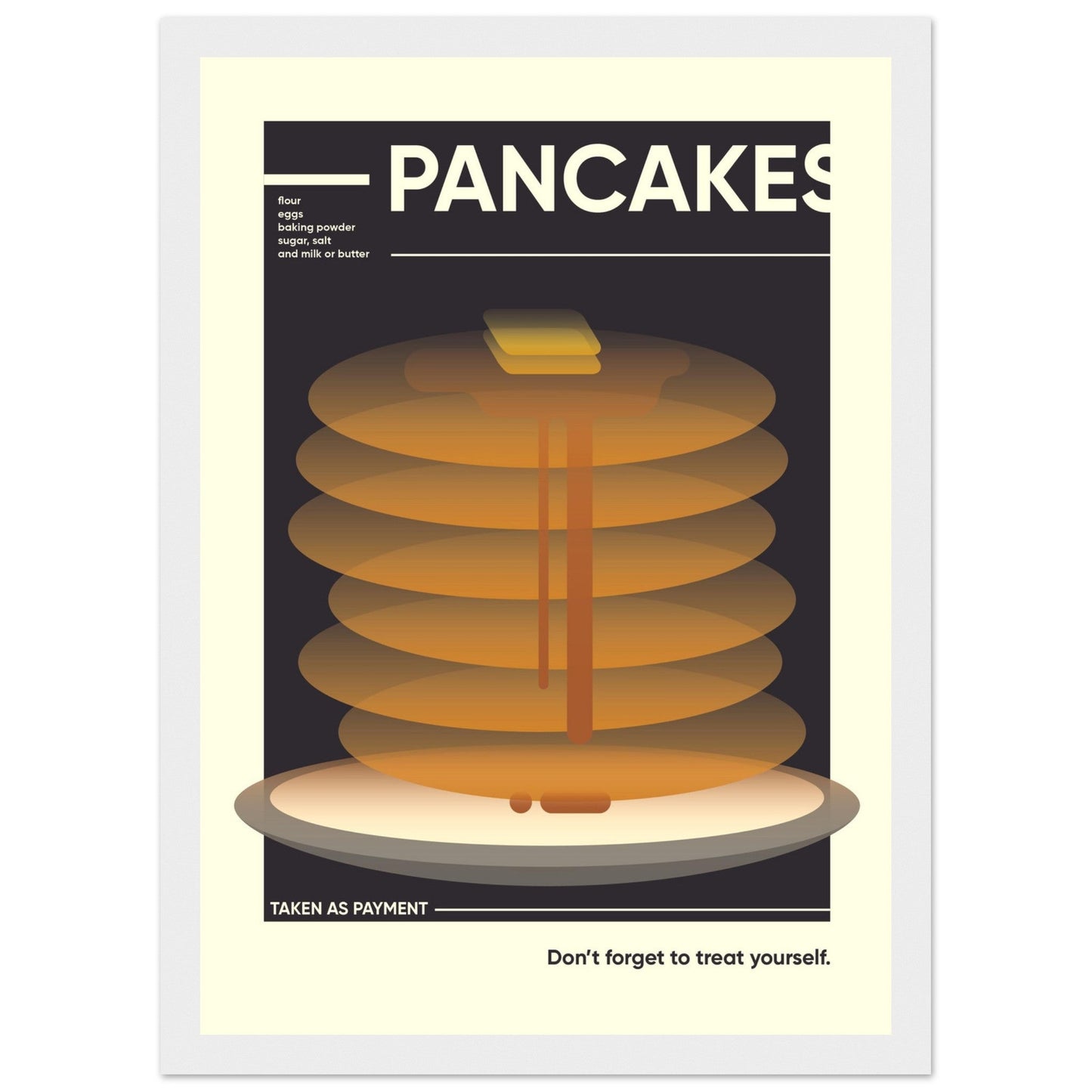 Pancakes - Premium Matte Paper Wooden Framed Poster