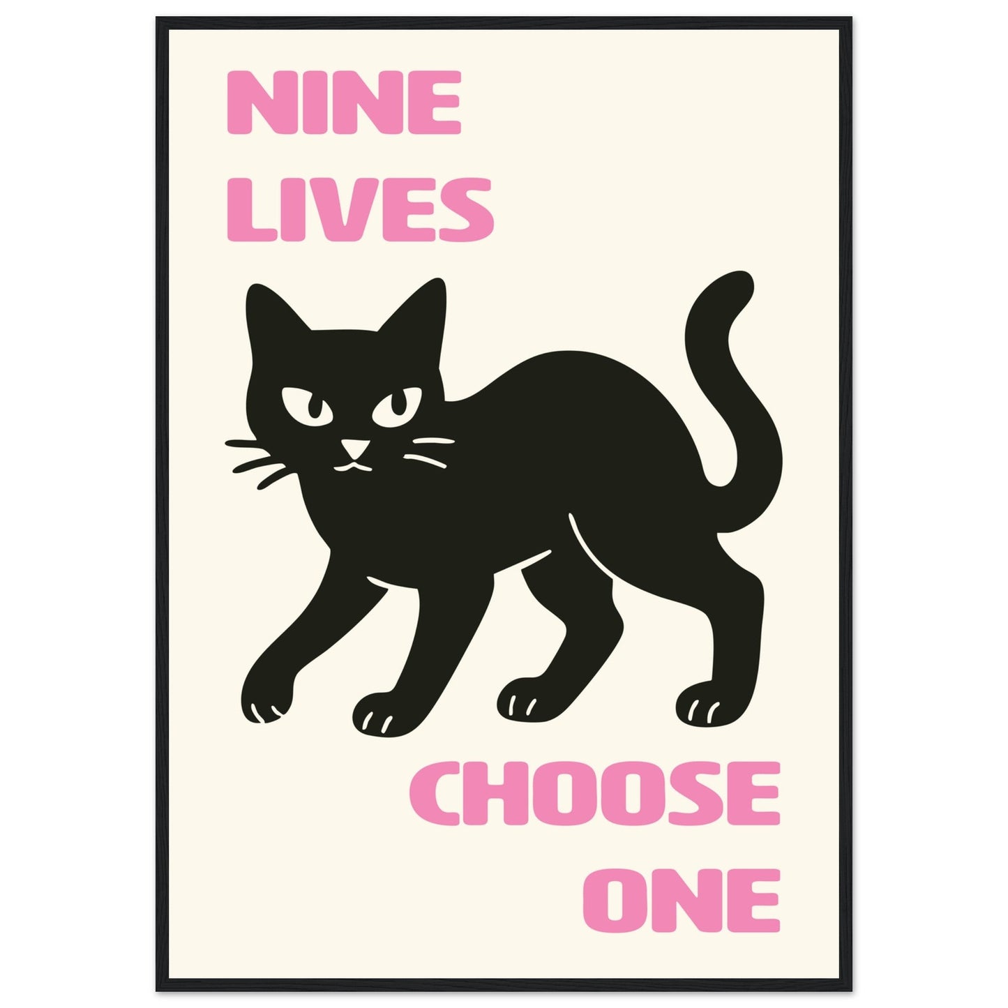 Animals 'Nine Lives'  - Premium Matte Paper Wooden Framed Poster