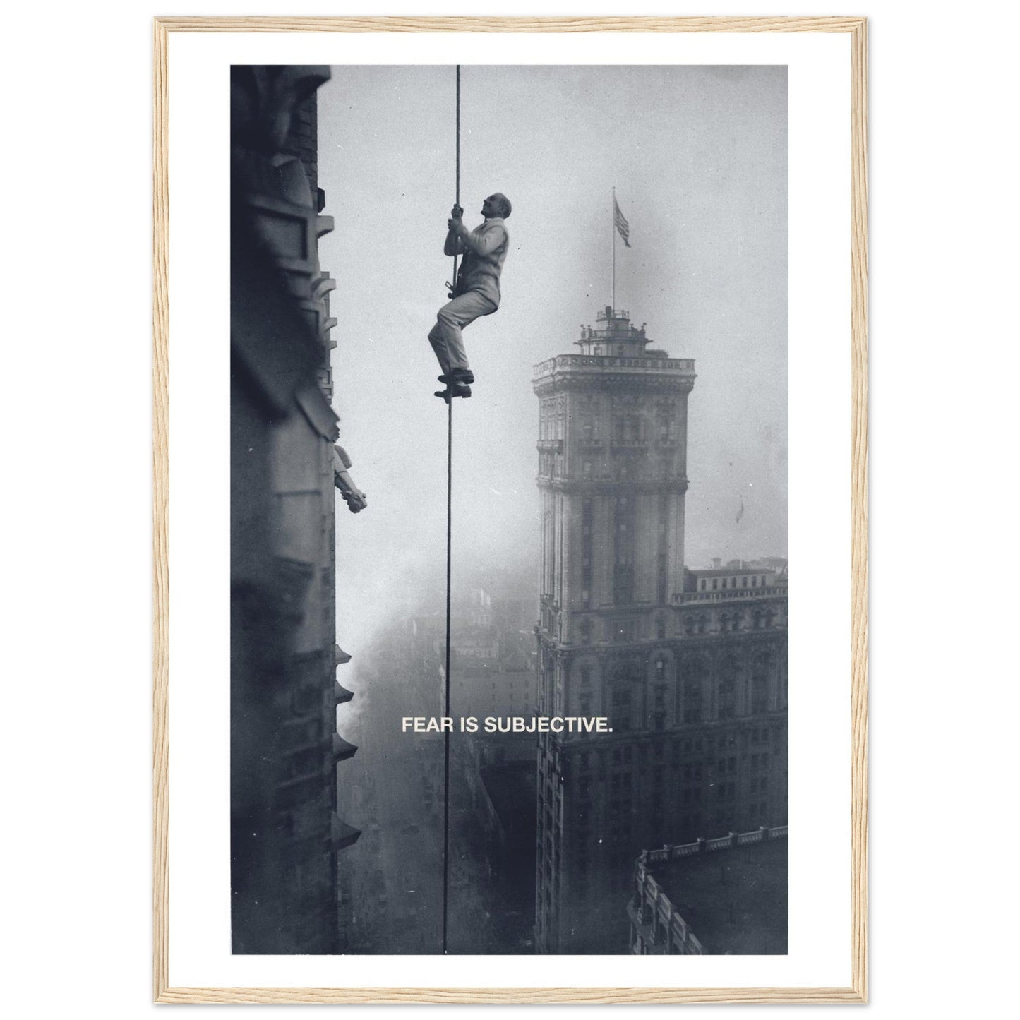 Ed Dickinson 'Fear is Subjective' - Premium Matte Paper Wooden Framed Poster
