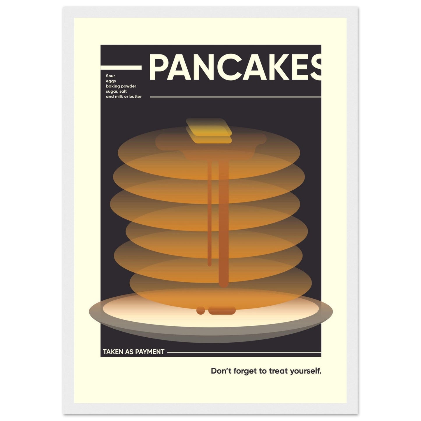 Pancakes - Premium Matte Paper Wooden Framed Poster