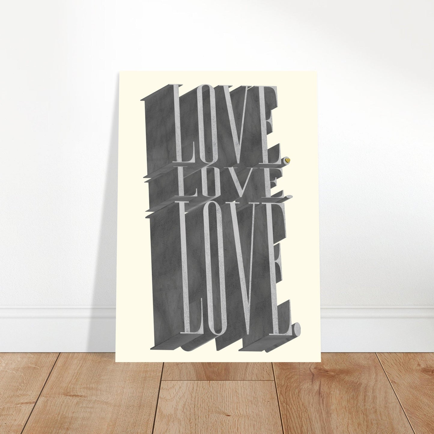Sign 'Love, Love, Love' - Premium Matte Paper Poster