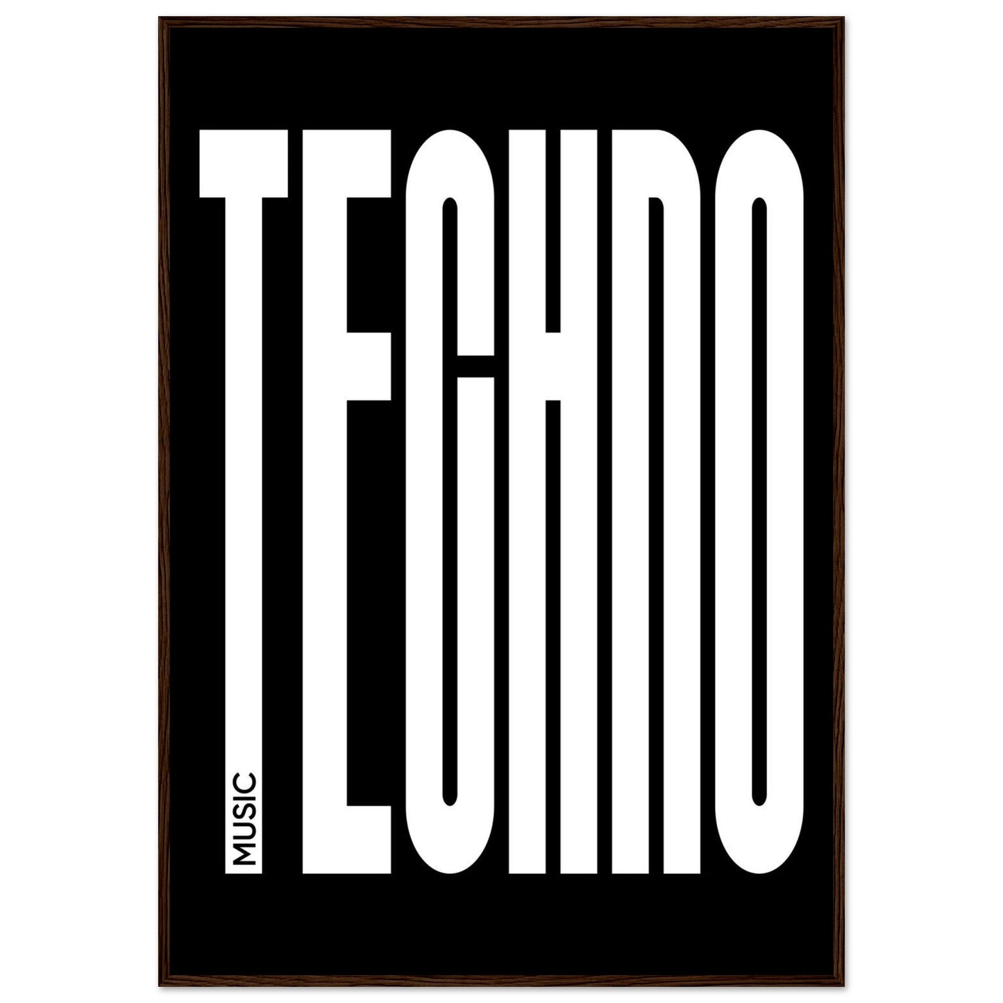 Music TECHNO - Premium Matte Paper Wooden Framed Poster
