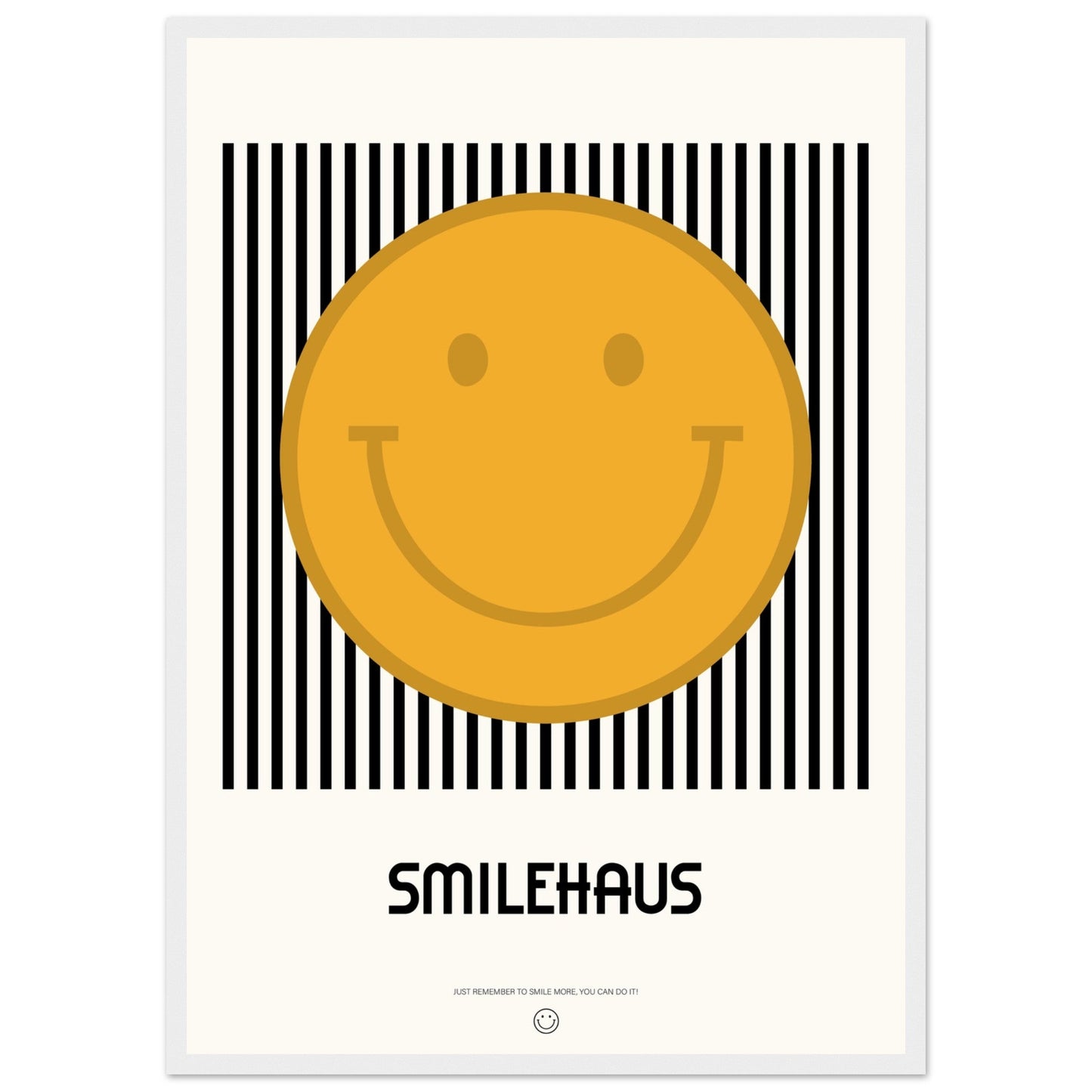 Yellow & Black 'Smilehaus' - Premium Matte Paper Wooden Framed Poster