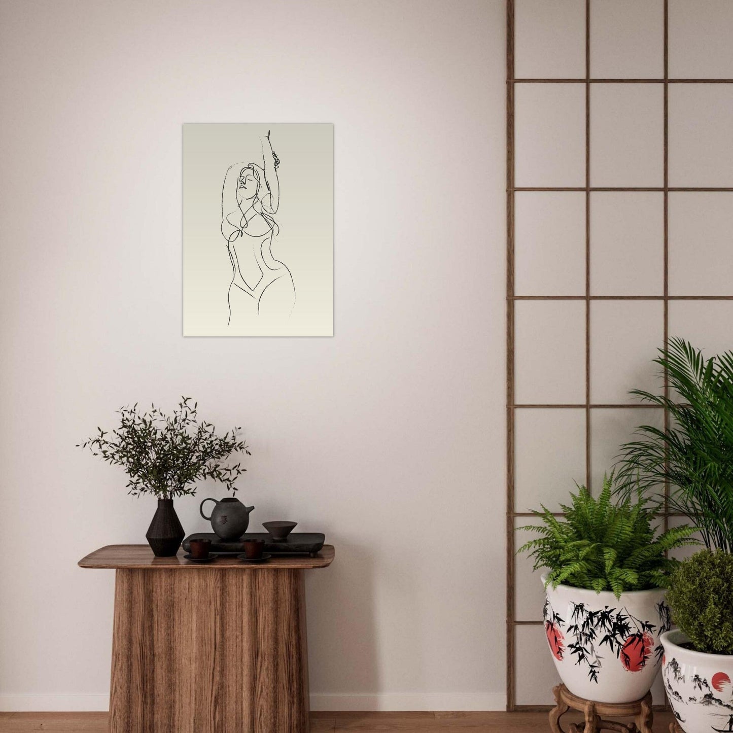 Line Art 'Beach Ready' - Premium Matte Paper Poster