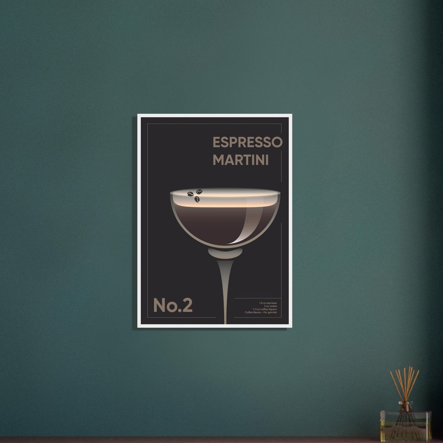 Cocktail 'Espresso Martini' - Premium Matte Paper Wooden Framed Poster