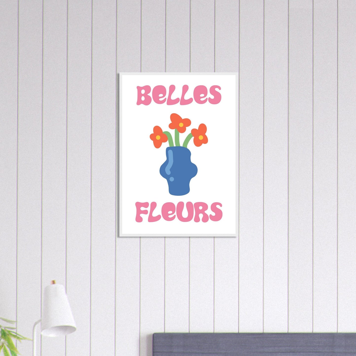 Flowers 'Belles Fleurs' - Premium Matte Paper Wooden Framed Poster
